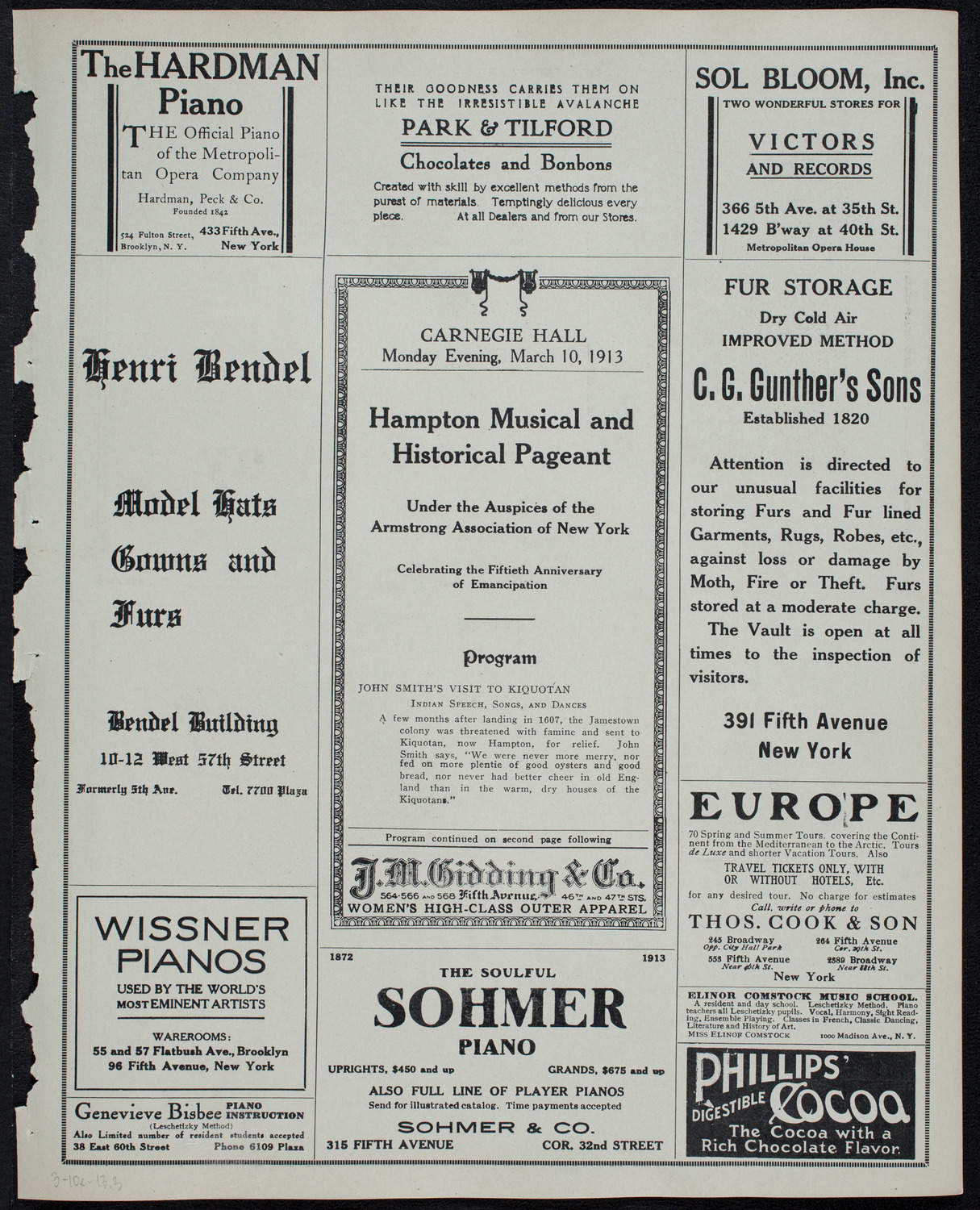 Hampton Musical and Historical Pageant, March 10, 1913, program page 5