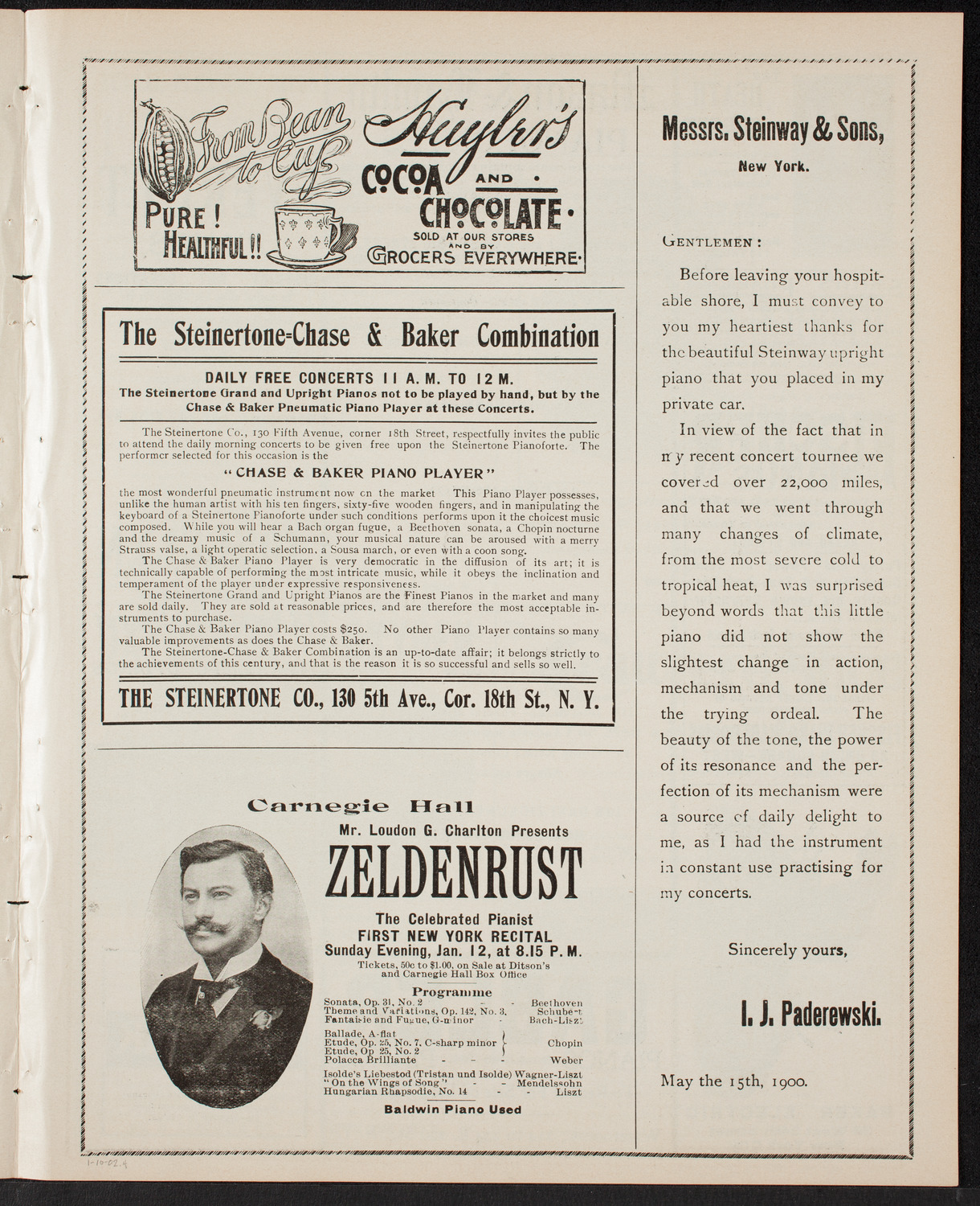 New York Philharmonic, January 10, 1902, program page 7