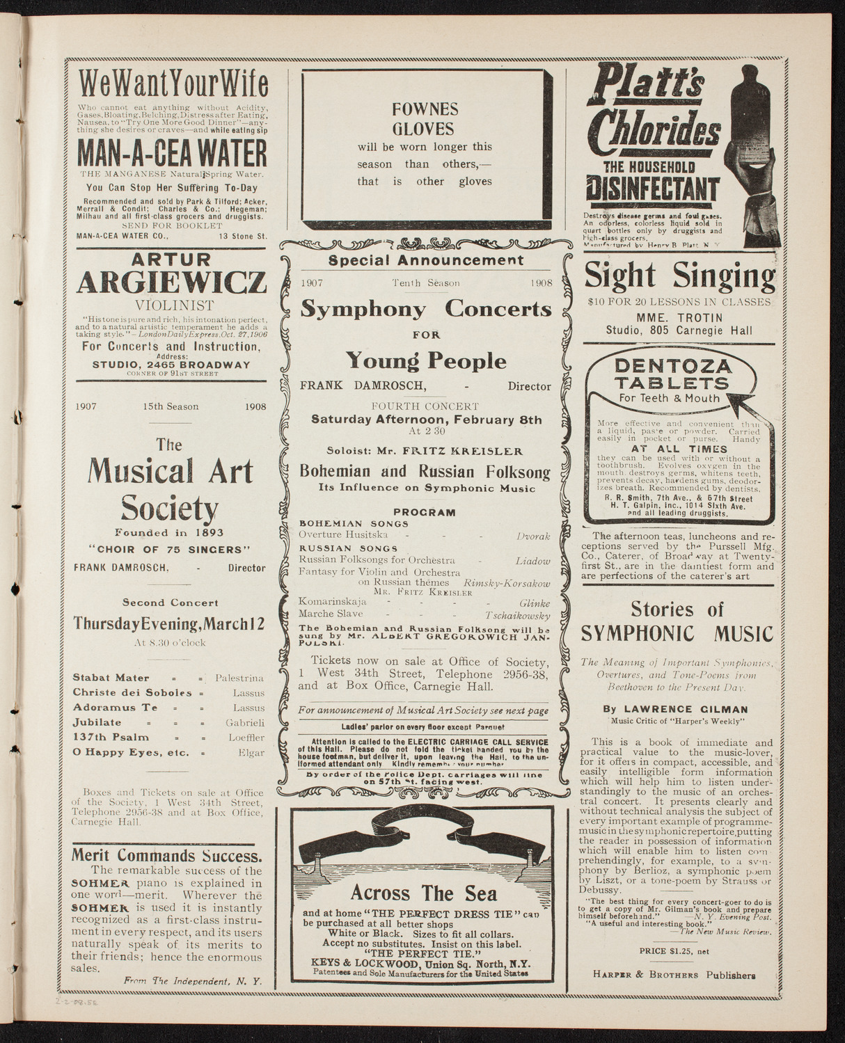 Burton Holmes Travelogue: London, February 2, 1908, program page 9