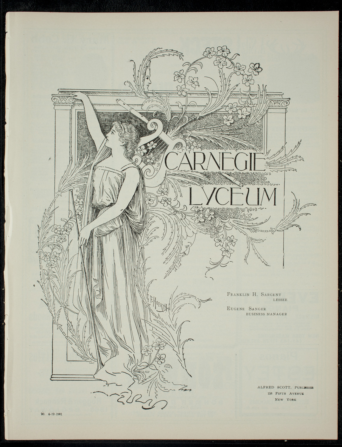 The Wilson and Lyon Dramatic Club, April 19, 1901, program page 1