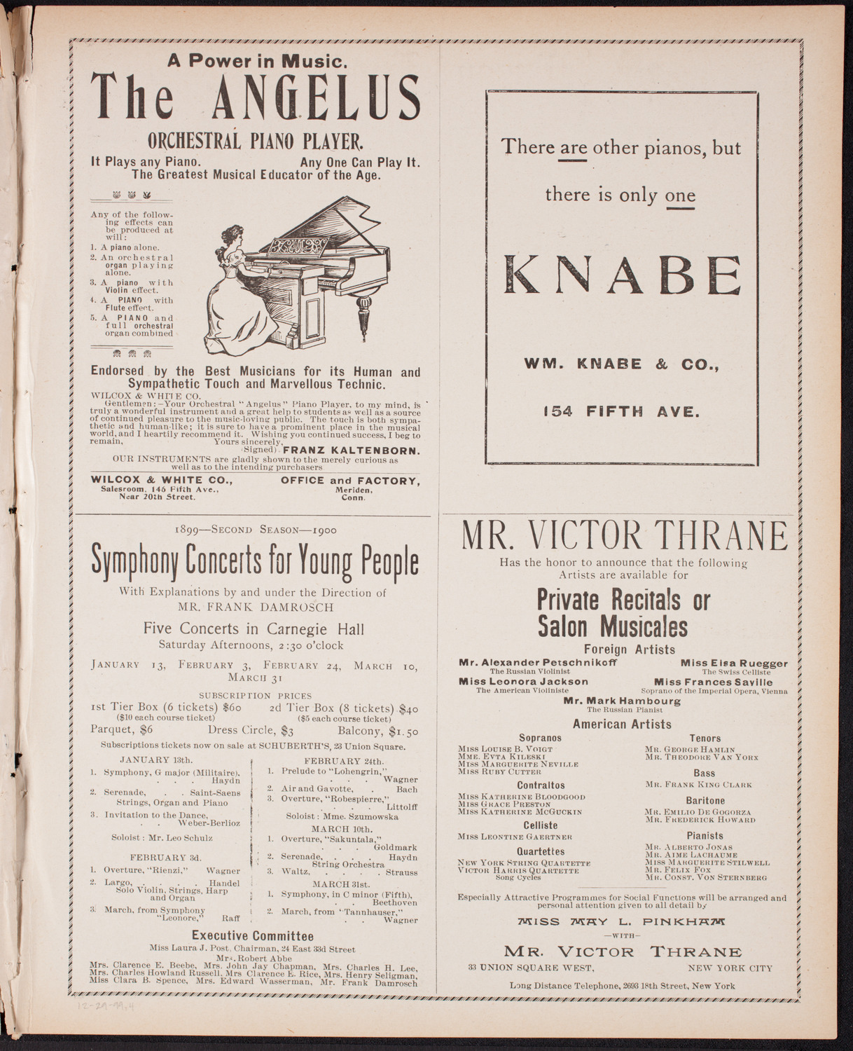 Oratorio Society of New York, December 29, 1899, program page 7