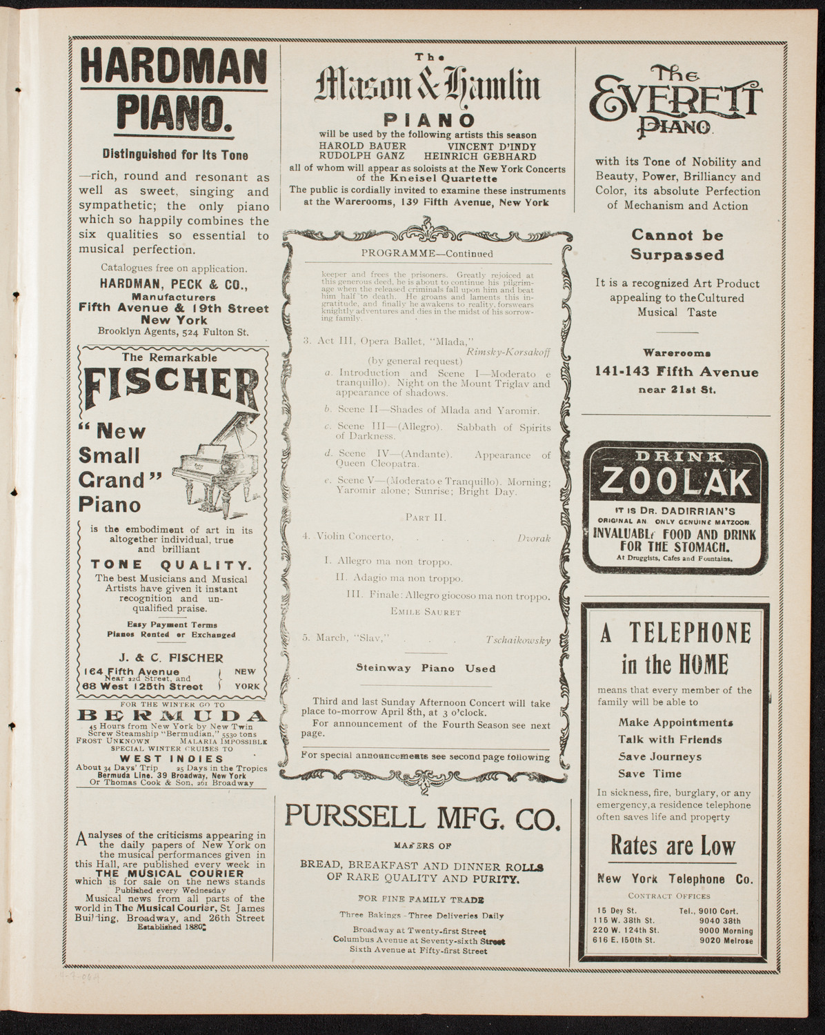 Russian Symphony Society of New York, April 7, 1906, program page 7