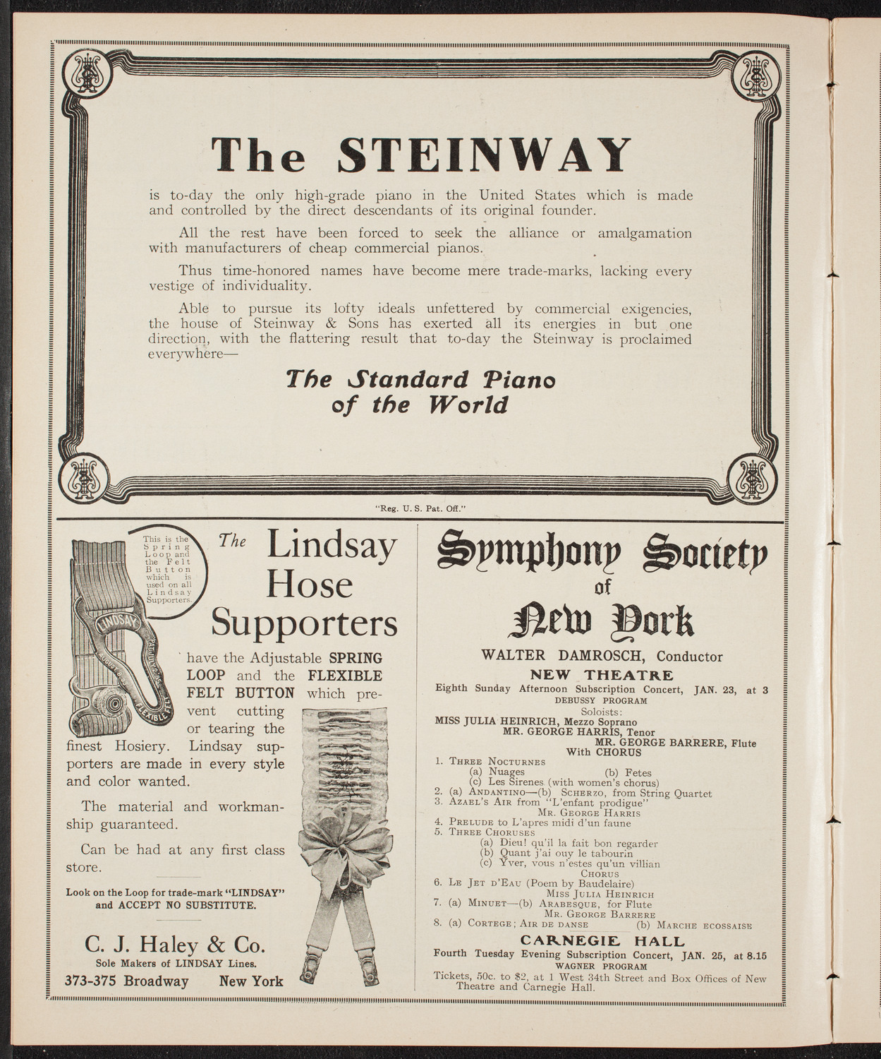 New York Philharmonic, January 7, 1910, program page 4
