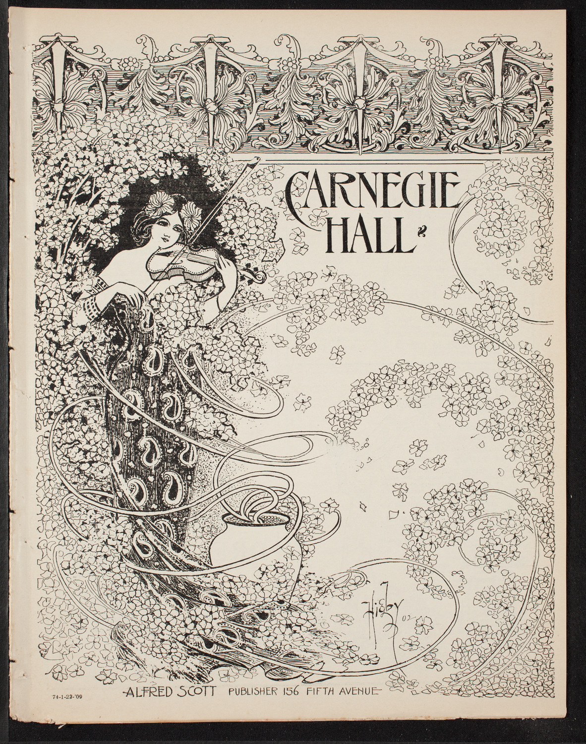 People's Symphony Concert, January 22, 1909, program page 1