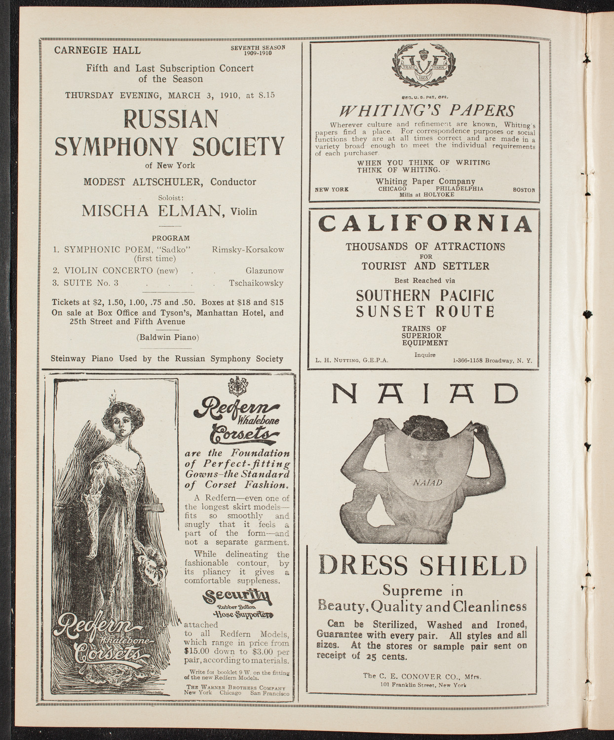 People's Symphony Concert, February 25, 1910, program page 2