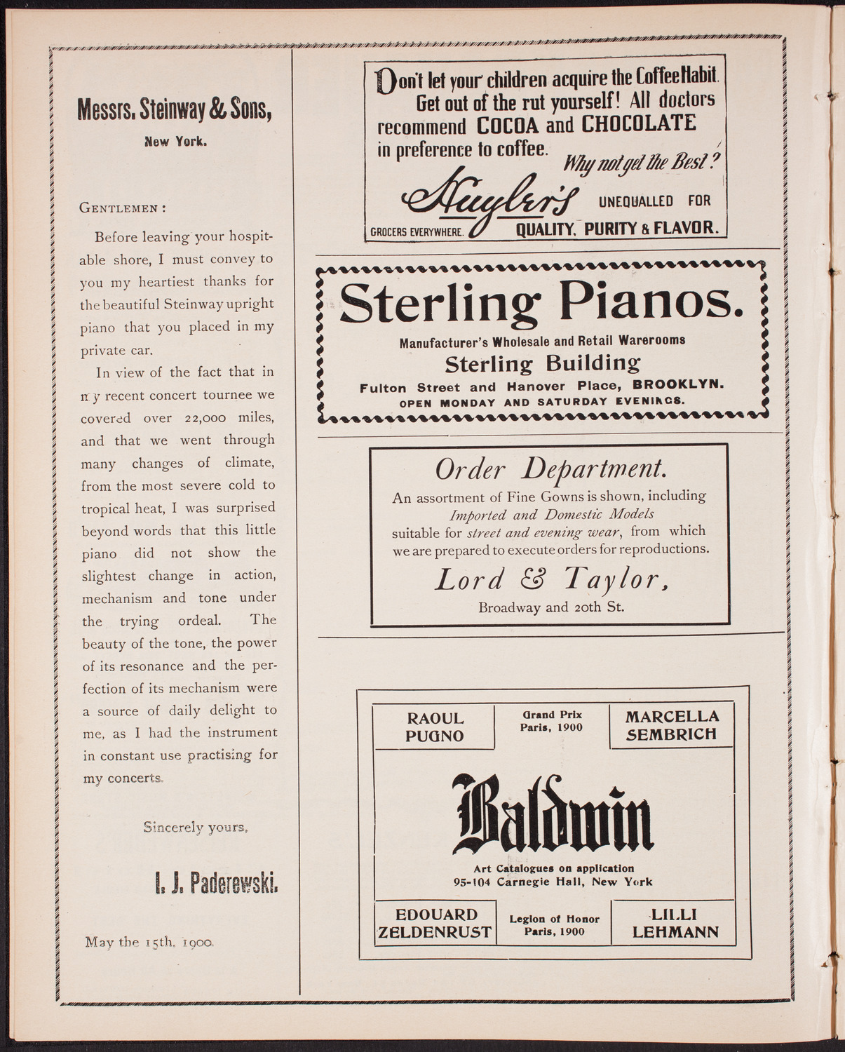 New York Philharmonic, December 20, 1902, program page 4