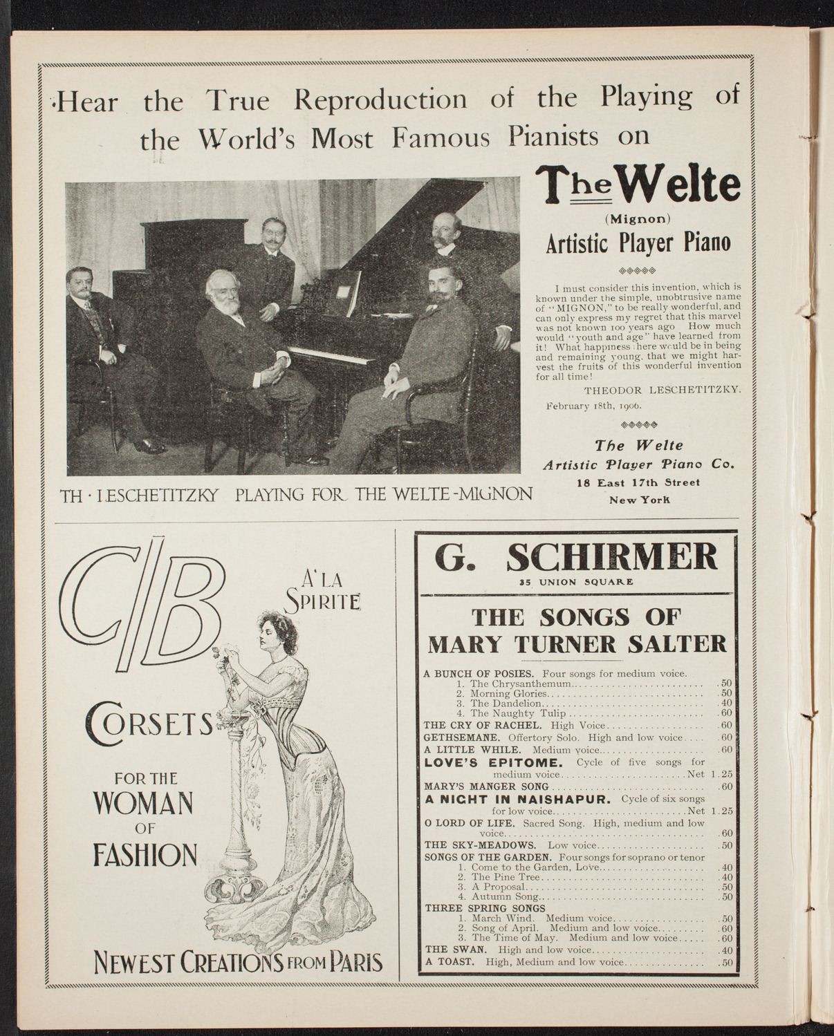 New York Symphony Orchestra, November 15, 1906, program page 8