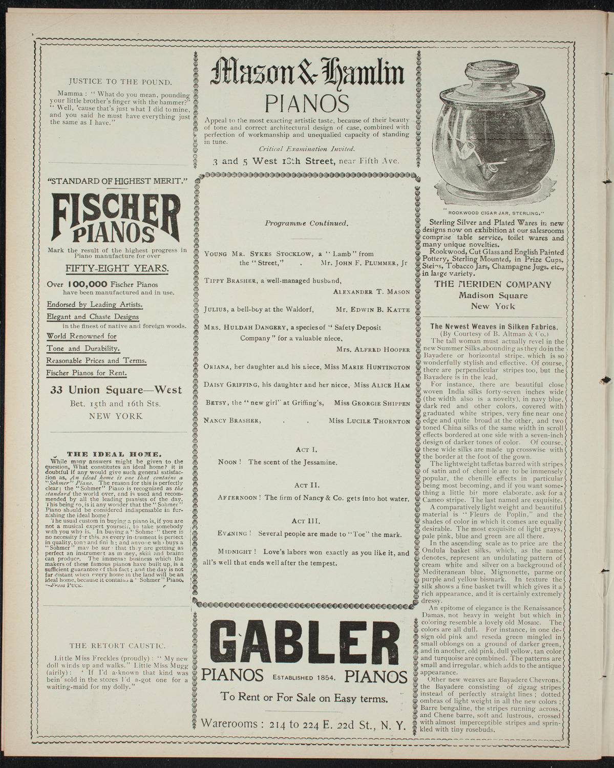 Amateur Comedy Club, February 18, 1898, program page 6