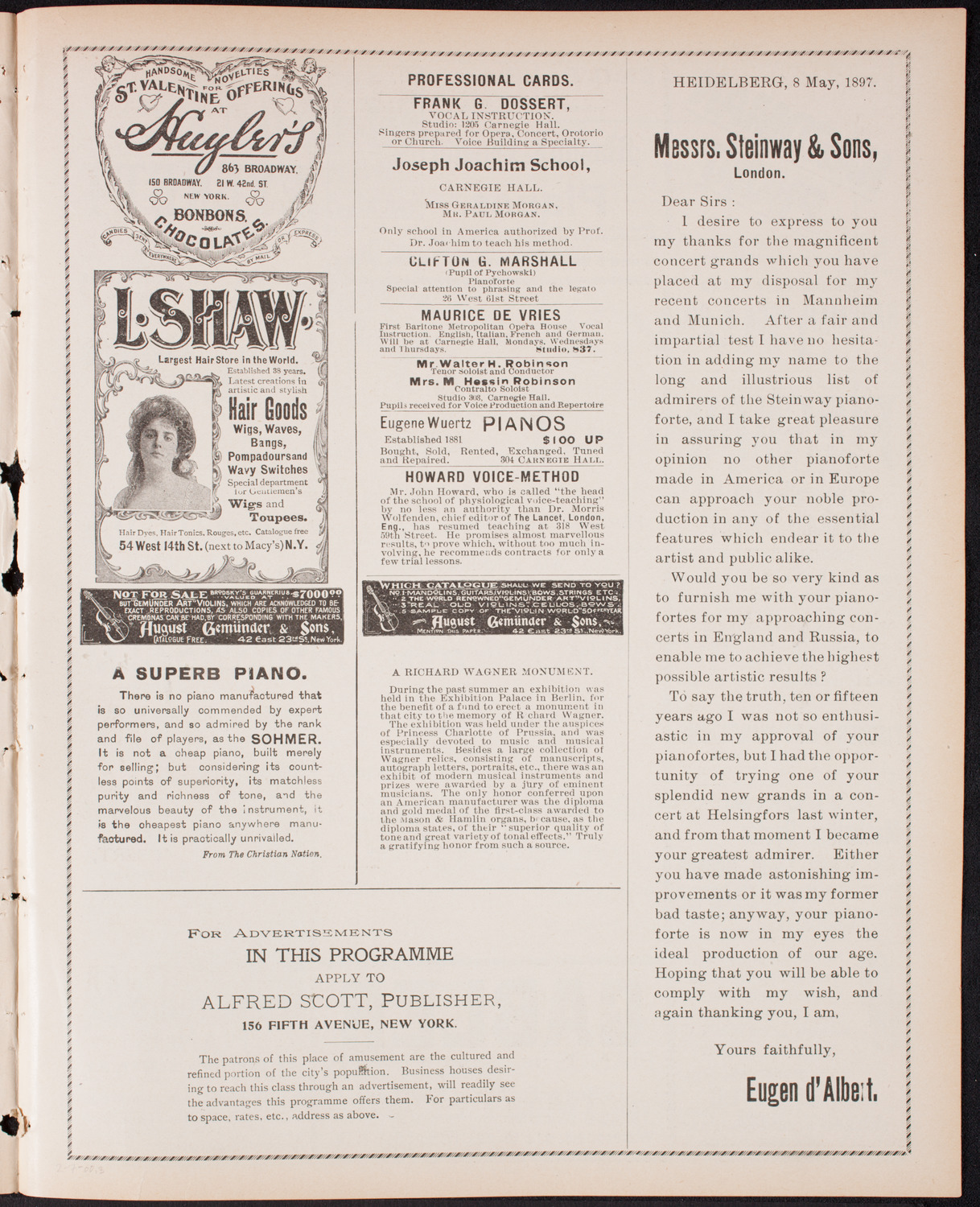 Patriotic Demonstration/ Benefit: Winfield Scott Hancock Post No.259, February 7, 1900, program page 5