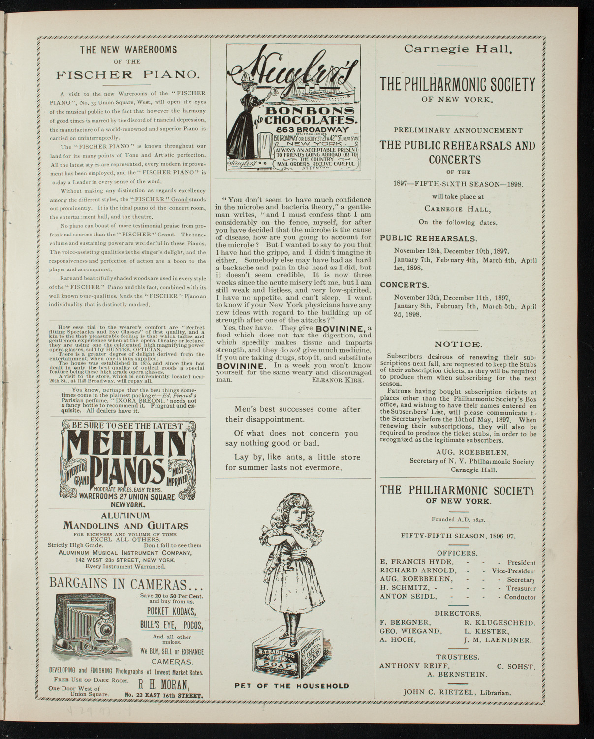 Graduation: College of Pharmacy of the City of New York, April 29, 1897, program page 7