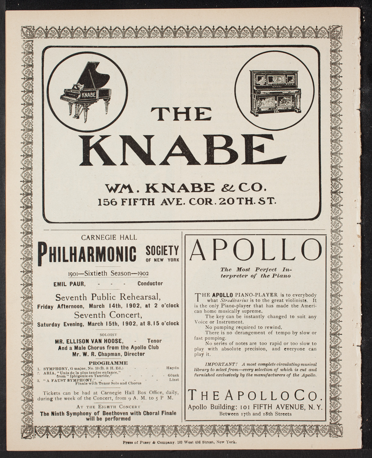 Pittsburgh Symphony Orchestra, March 4, 1902, program page 10