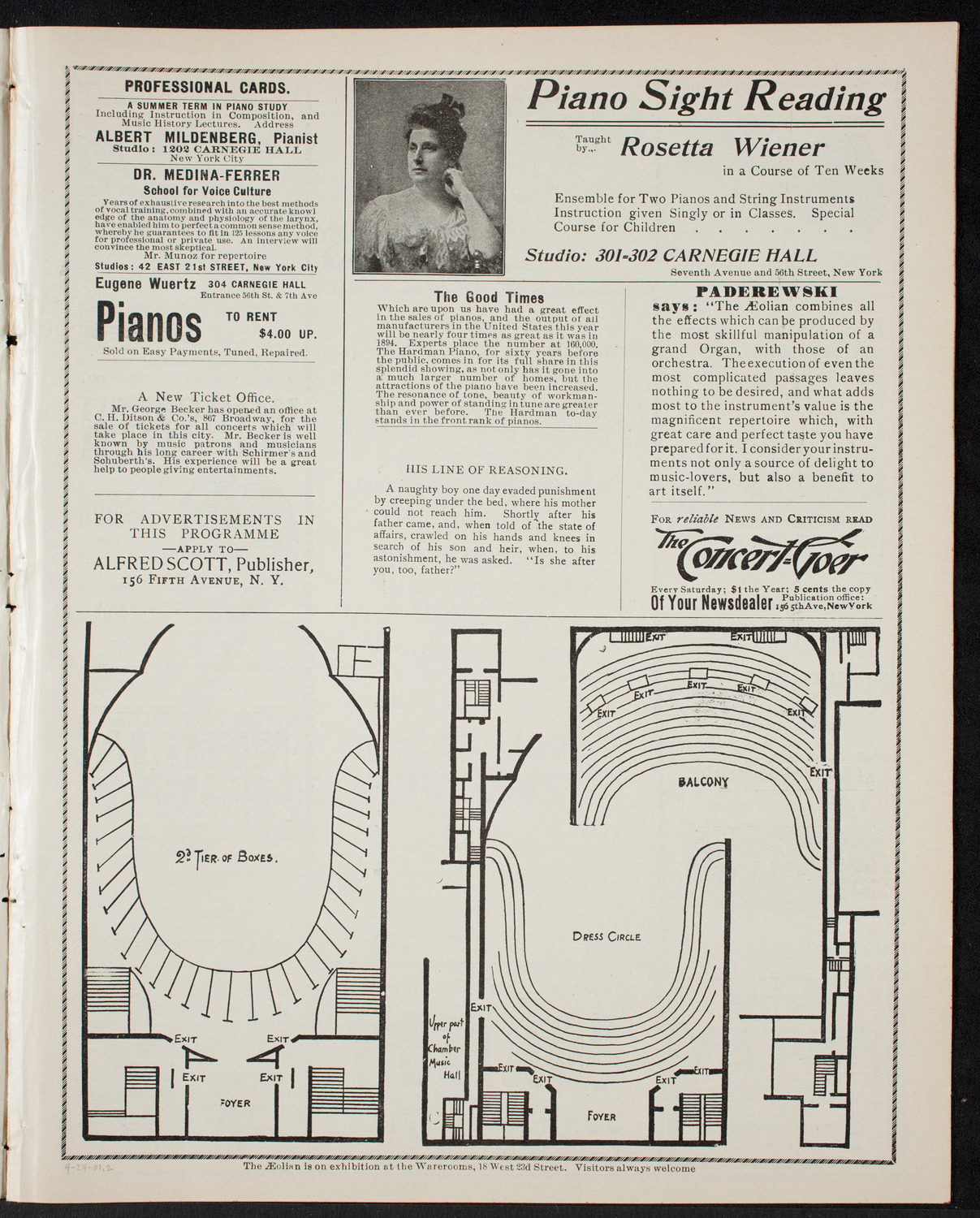 Lecture and Musicale for the Benefit of St. Vincent de Paul Society, April 24, 1901, program page 3