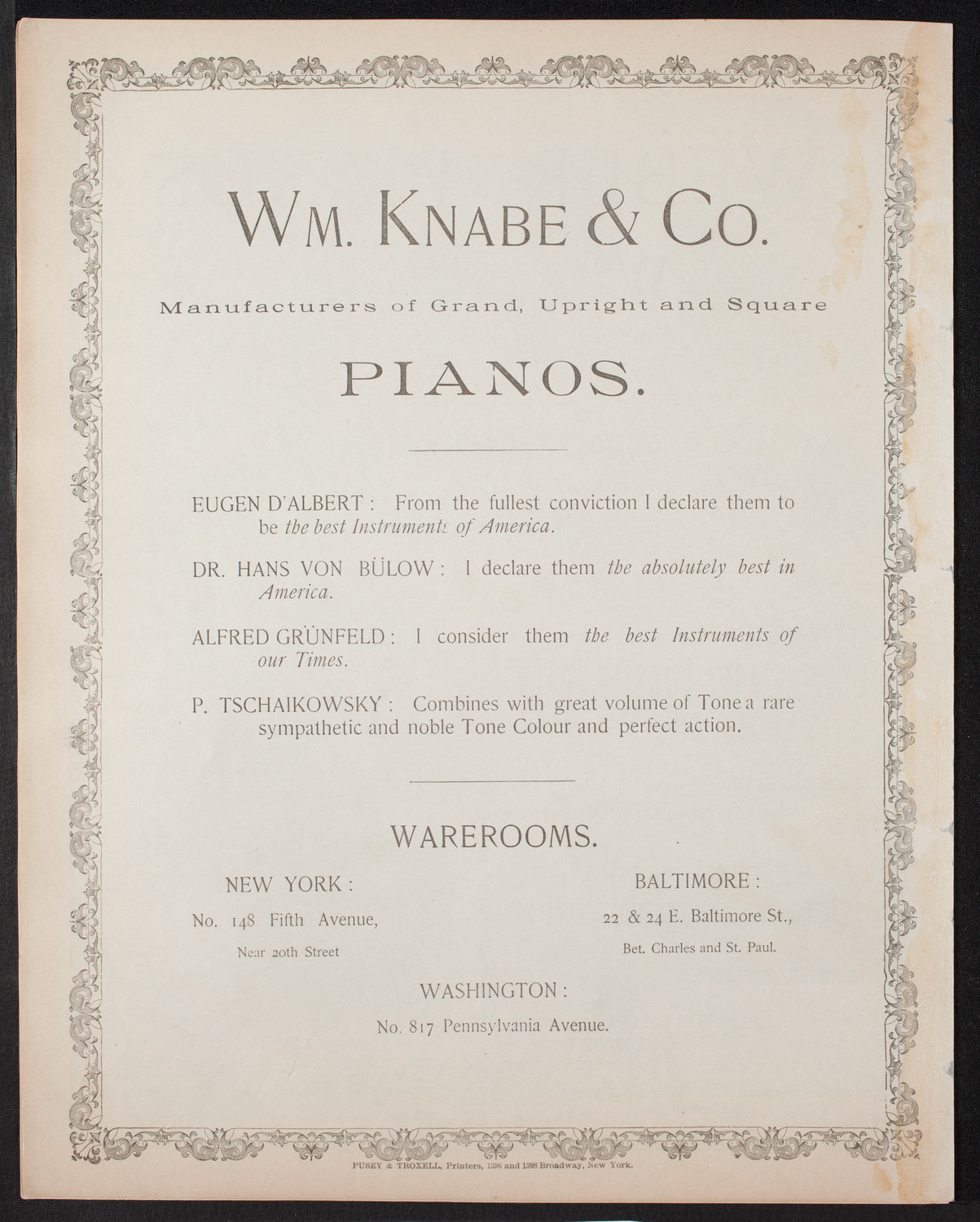 Oratorio Society of New York, January 4, 1893, program page 8