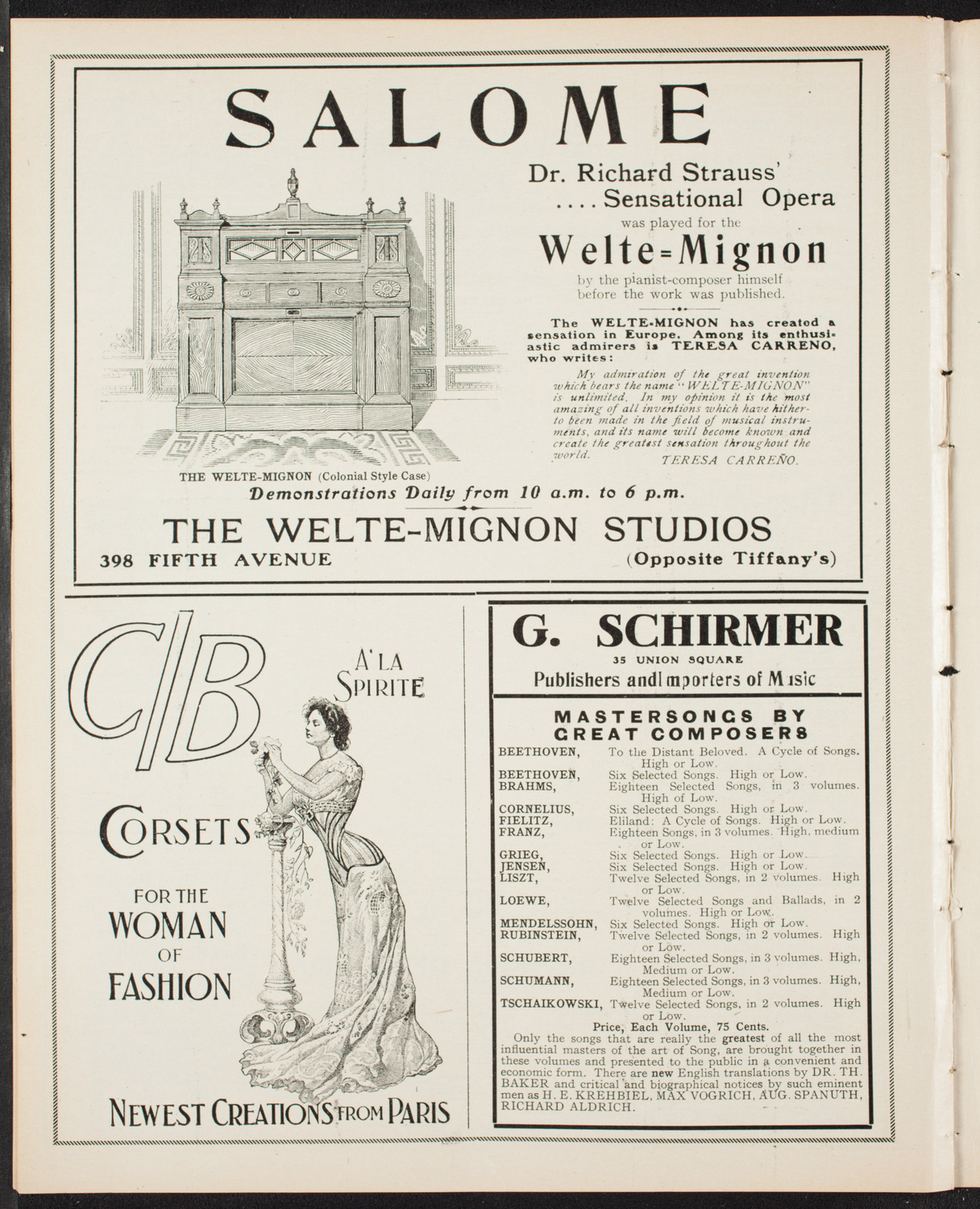 New York Symphony Orchestra, March 10, 1907, program page 8