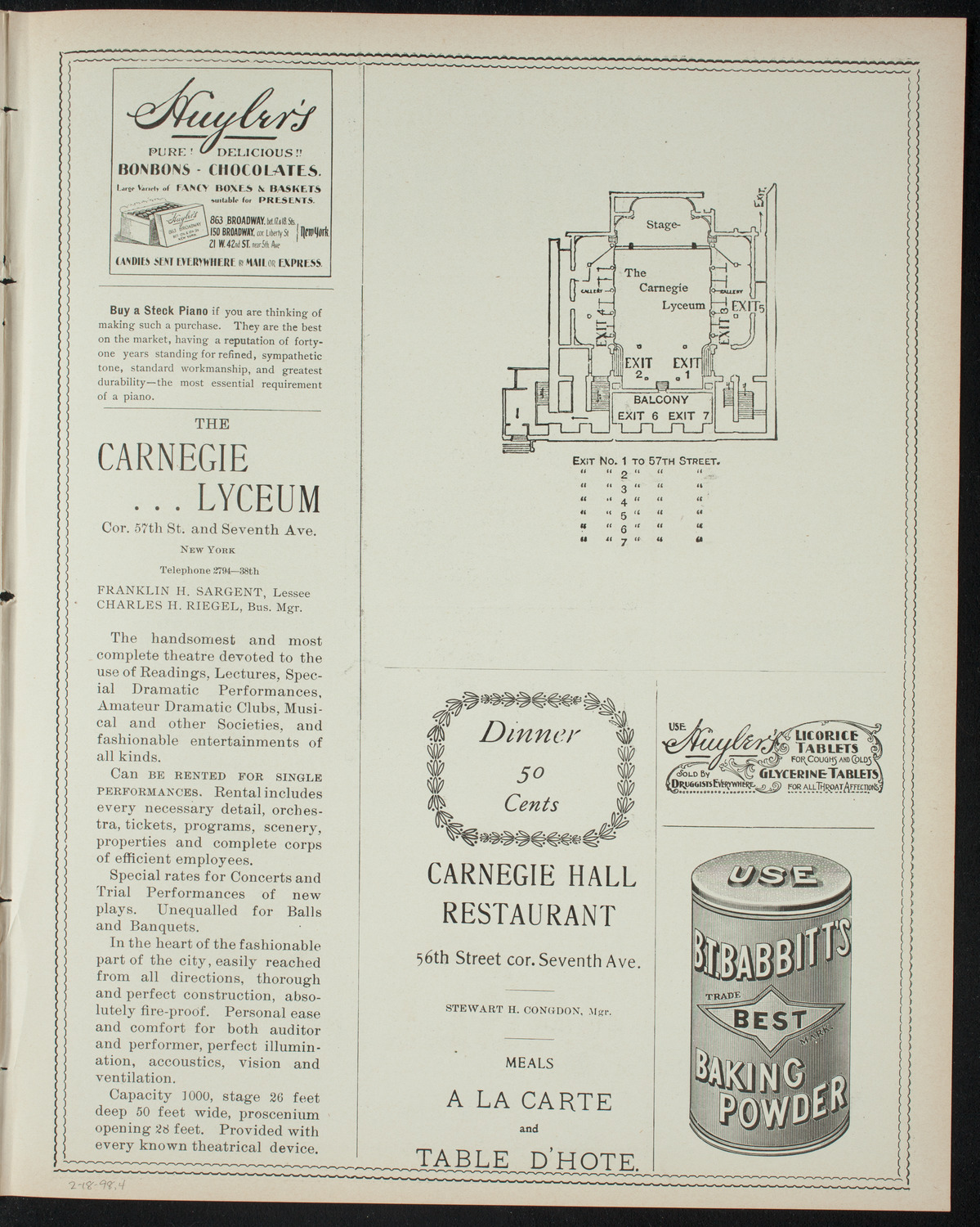 Amateur Comedy Club, February 18, 1898, program page 7