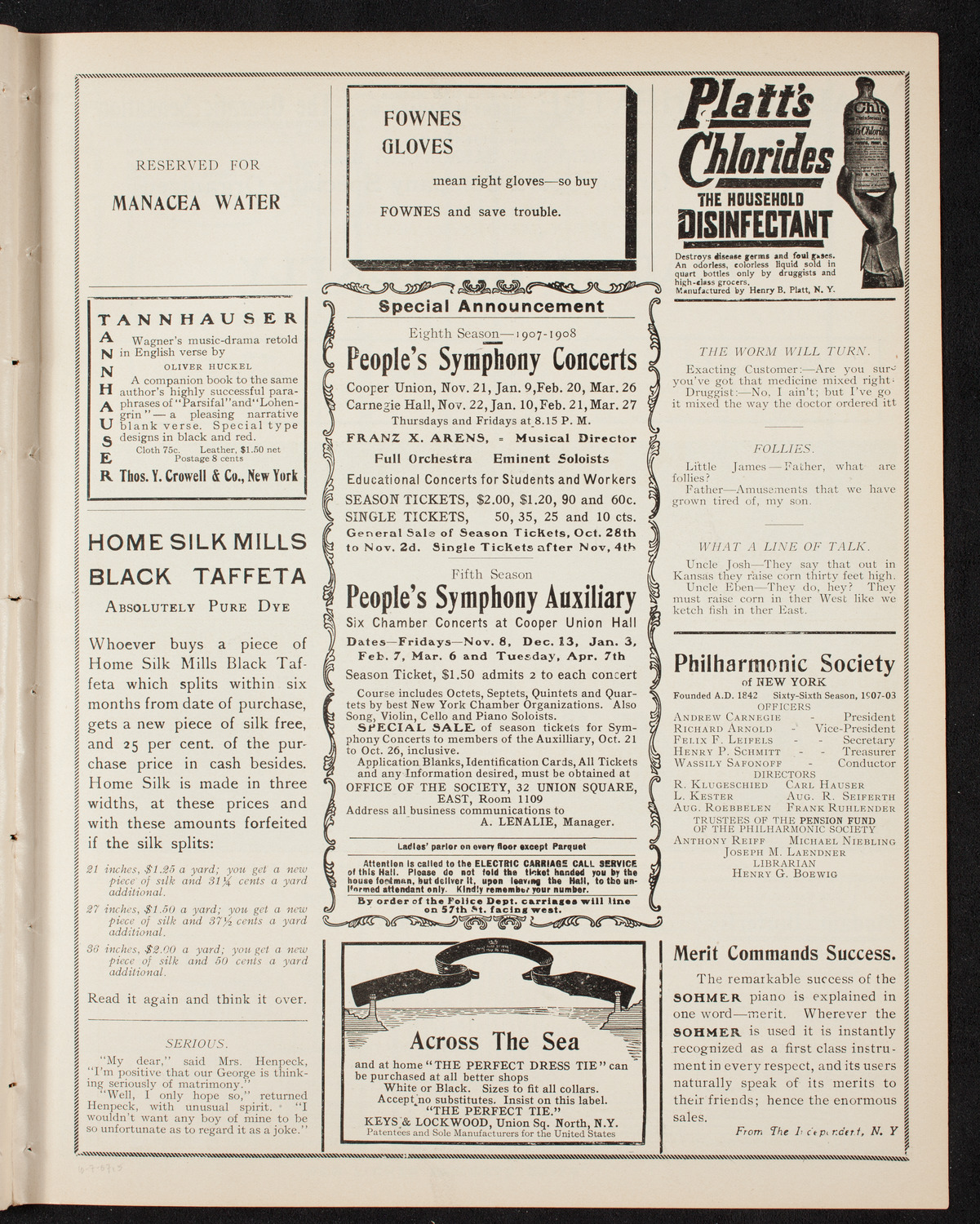 Rhondda Valley Male Concert Party, October 7, 1907, program page 9