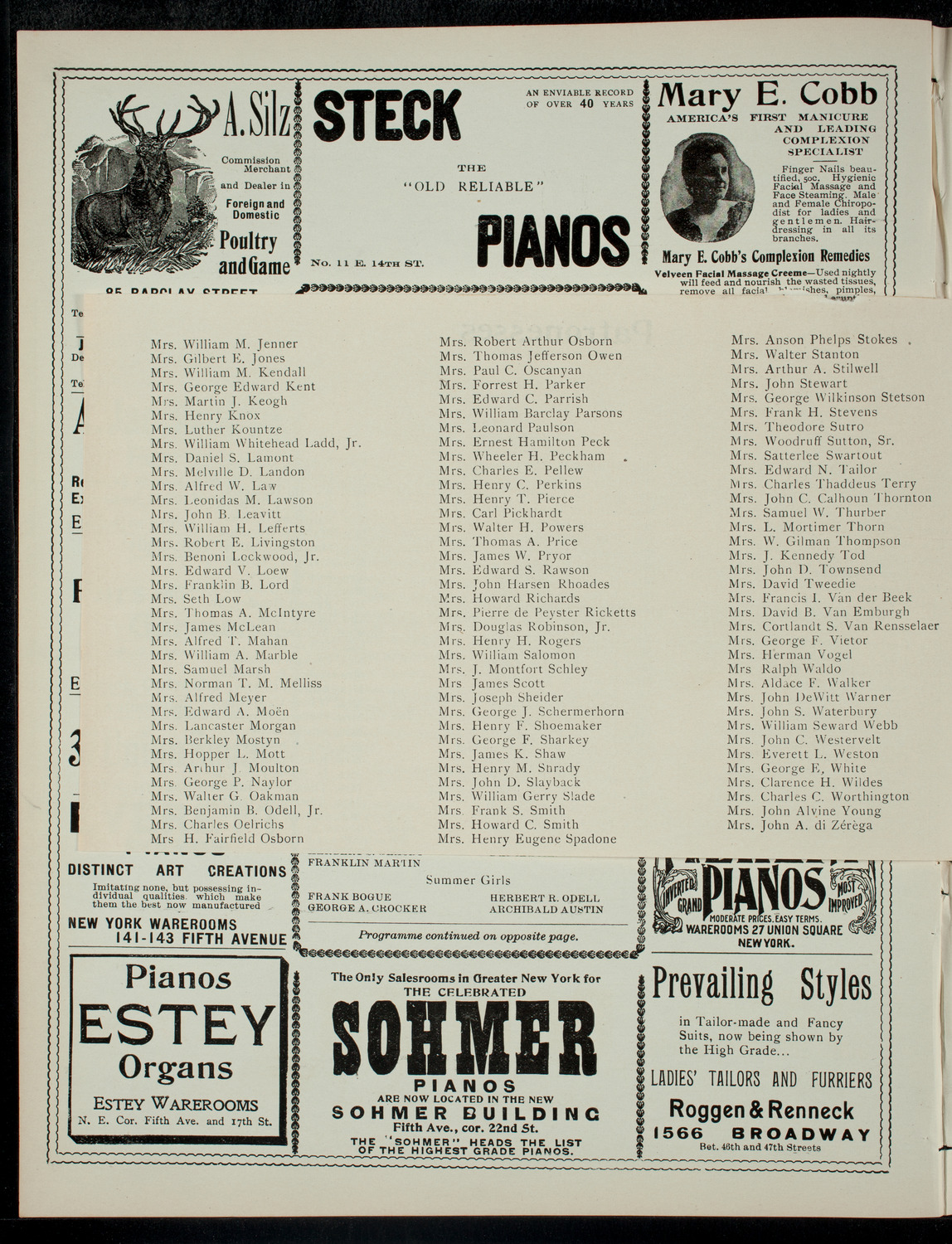 Columbia Sophomore Dramatic Society, December 18, 1900, program page 4