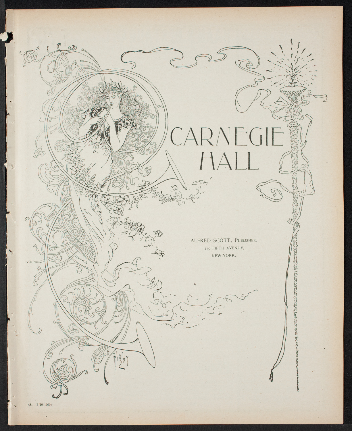 New York Philharmonic, March 10, 1900, program page 1