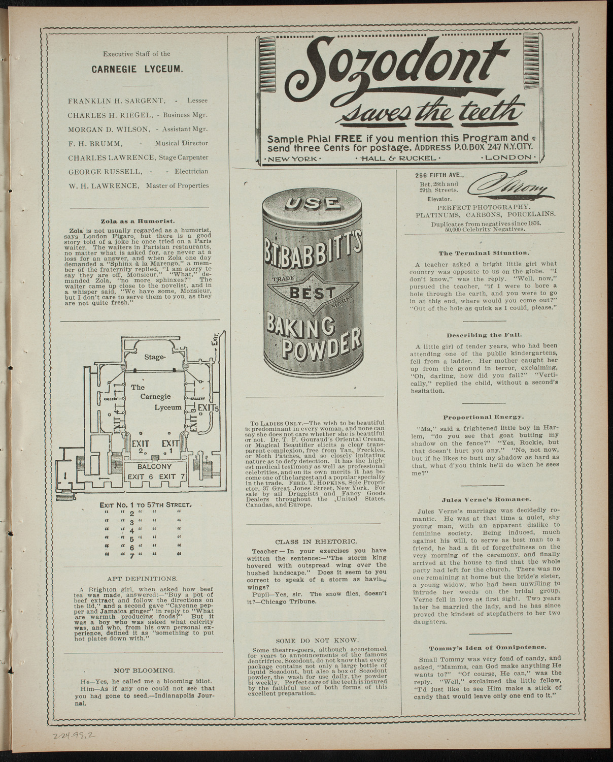 Students of Mme. Cornelie Meysenheym, February 24, 1899, program page 3