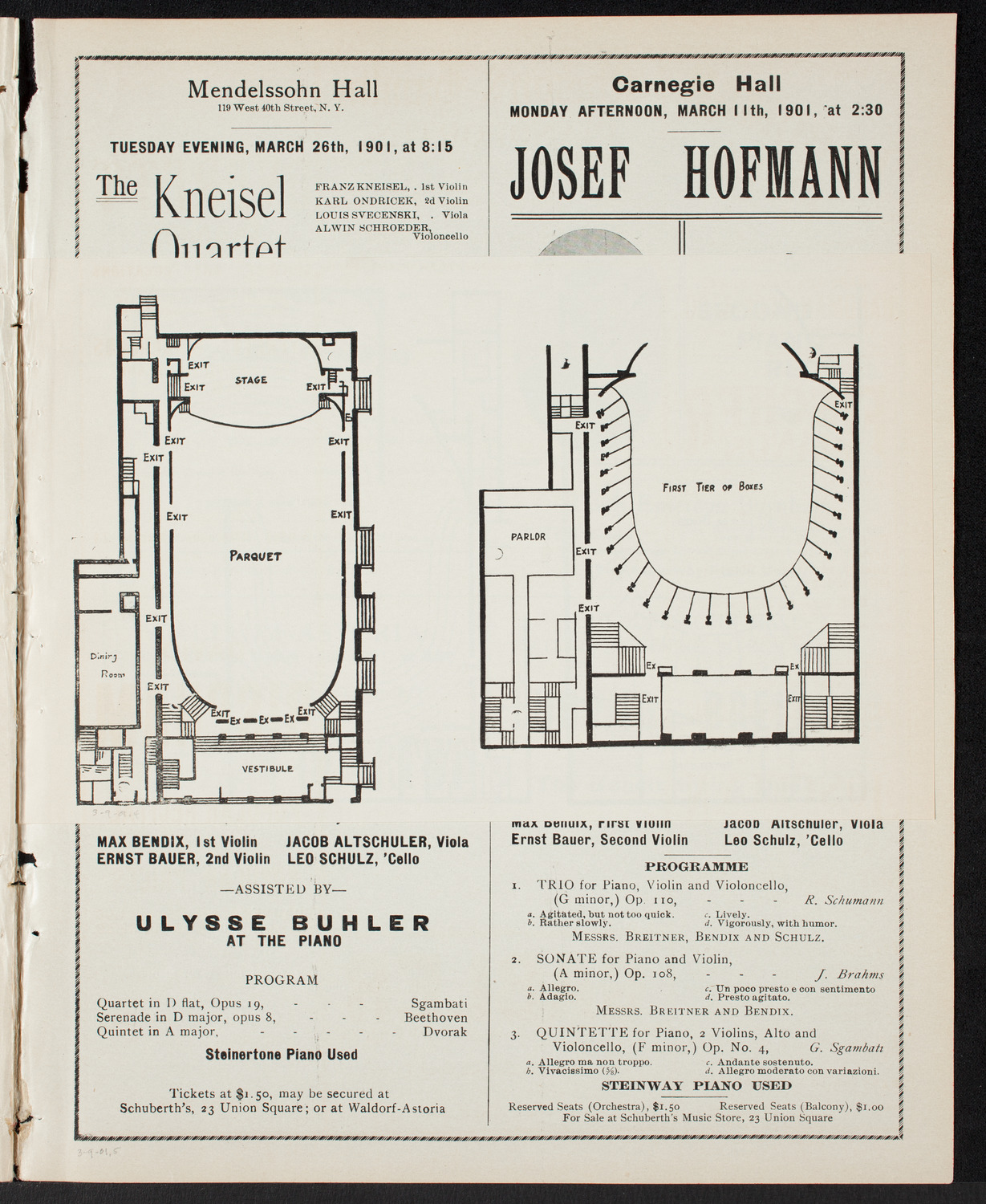 New York Philharmonic, March 9, 1901, program page 7