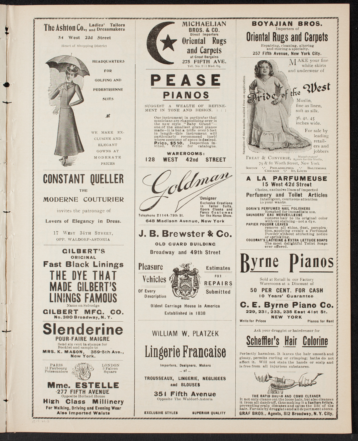 Jan Kubelik, Violin, with the Paur Symphony Orchestra, December 2, 1901, program page 3