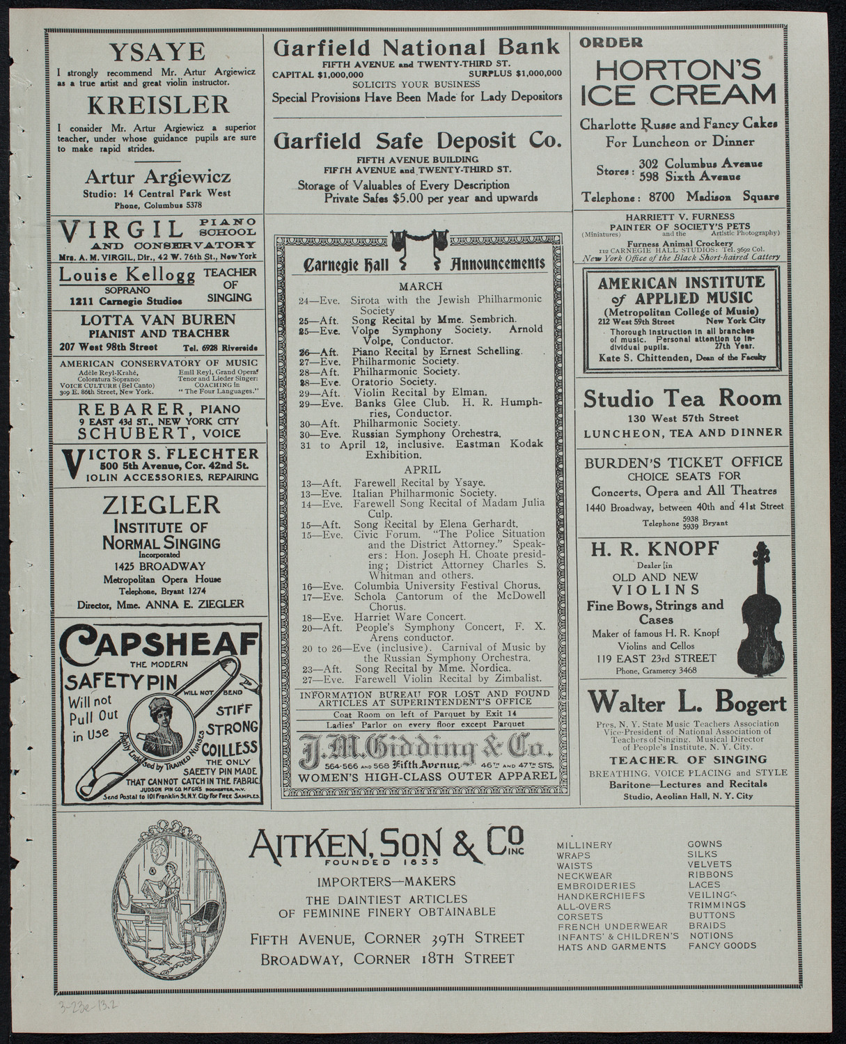 Gaelic Society: Feis Ceoil Agus Seanachas, March 23, 1913, program page 3