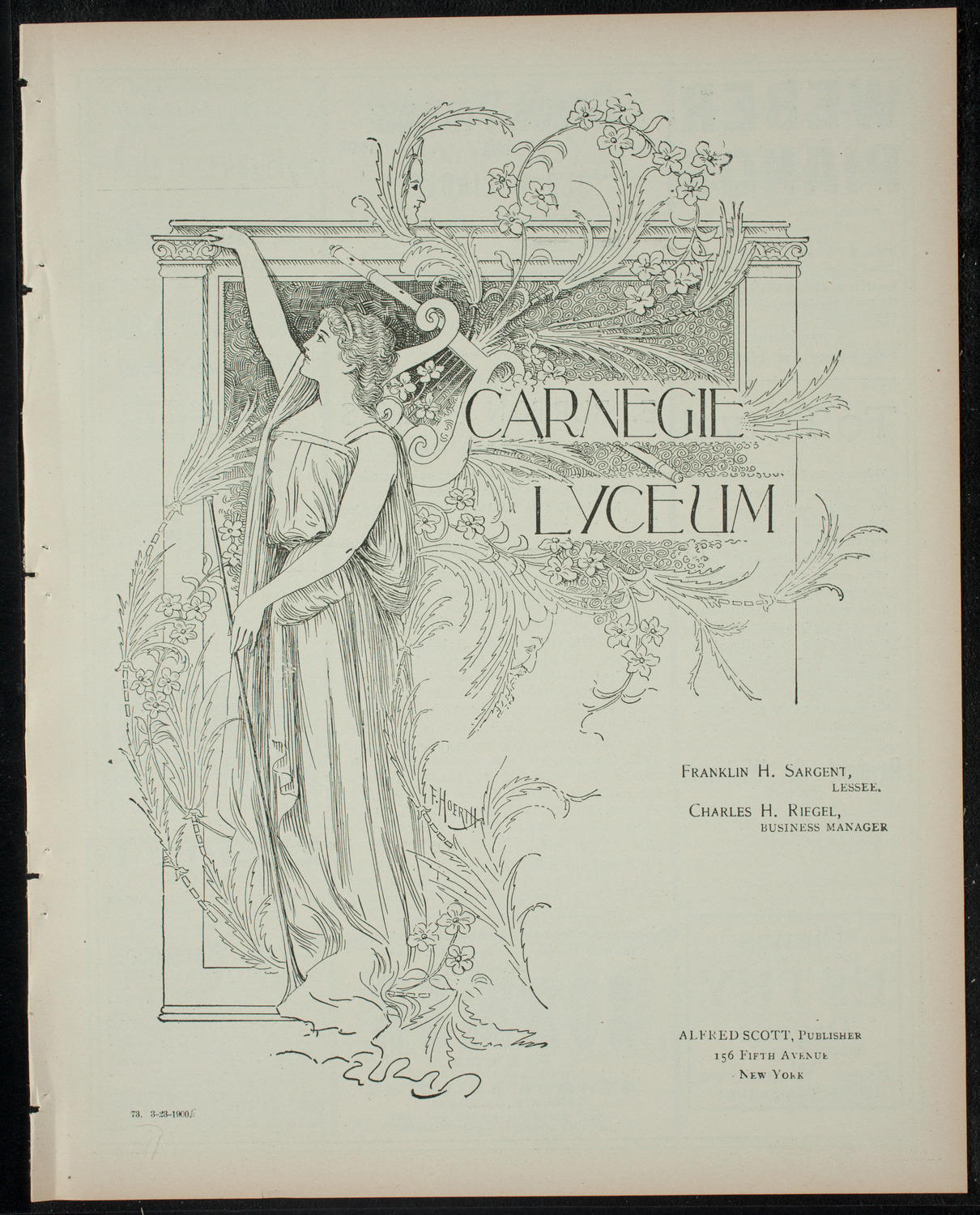 Burton Holmes Travelogue: Round About Paris, March 23, 1900, program page 1