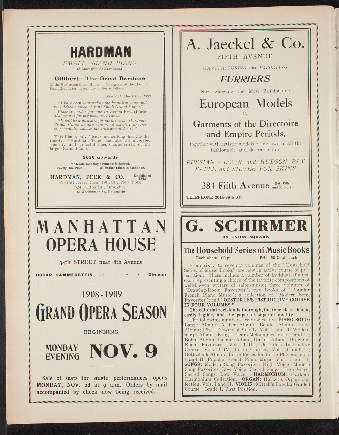 Cécile Chaminade, Composer and Pianist, October 24, 1908, program page 8