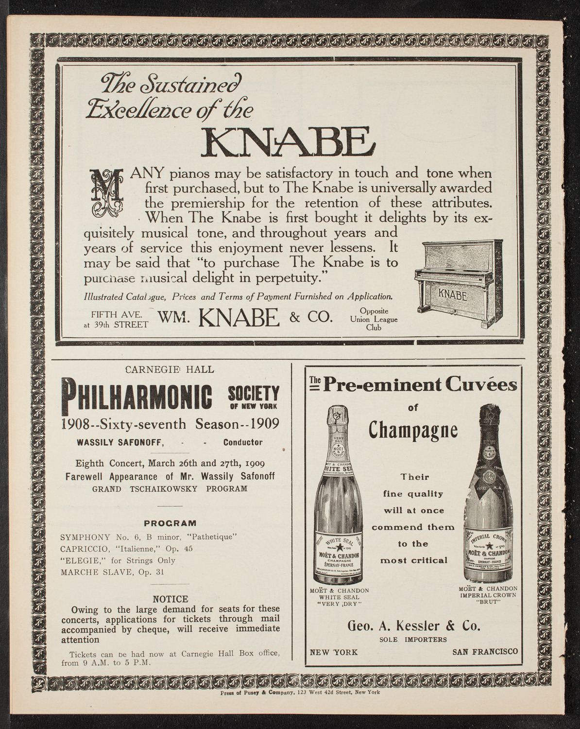 Oratorio Society of New York, March 20, 1909, program page 12