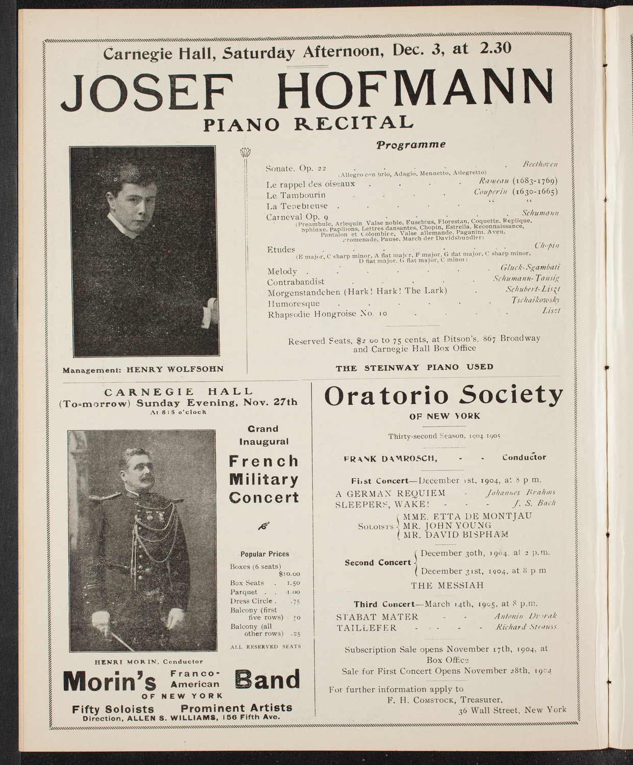 Benefit: St. Mark's Hospital, November 26, 1904, program page 10
