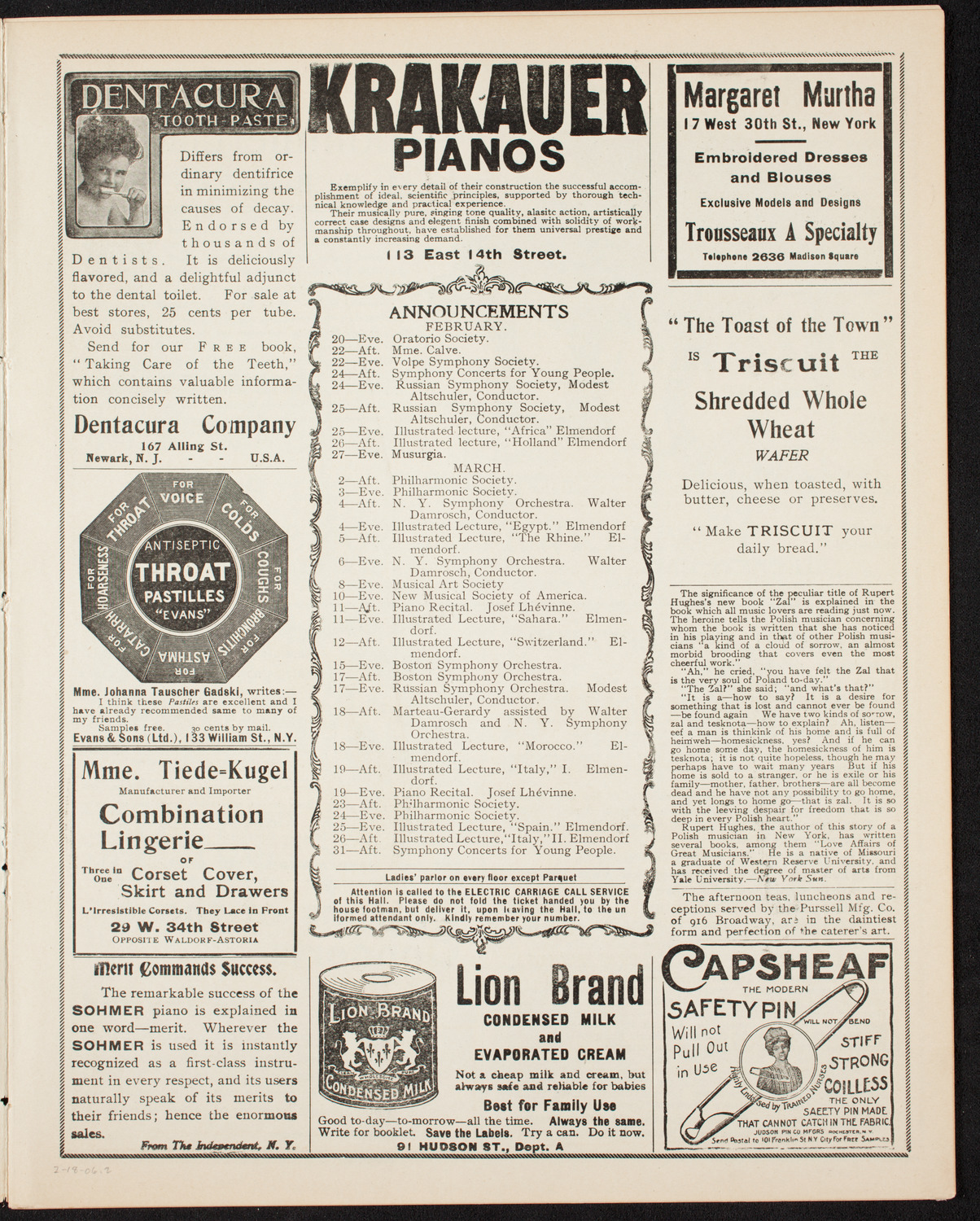 Lecture by Burr McIntosh, February 18, 1906, program page 3