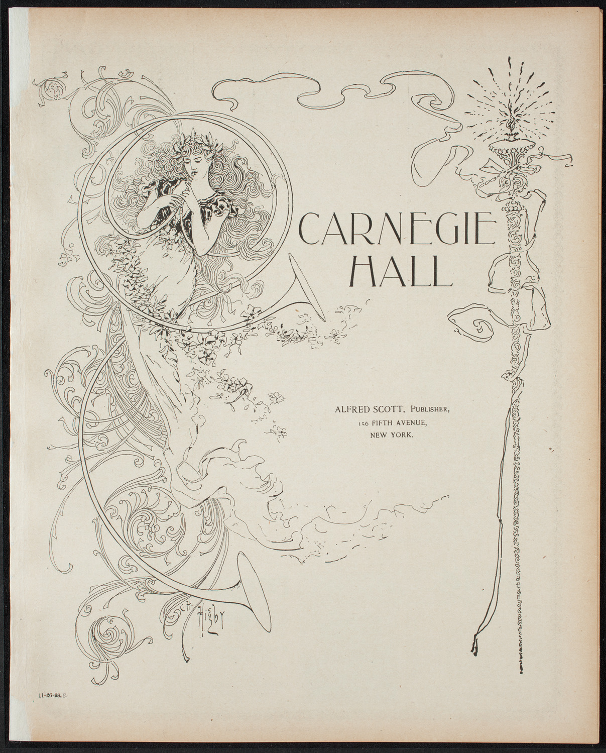 New York Philharmonic, November 26, 1898, program page 1