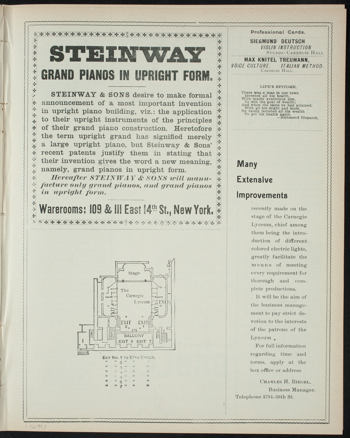 Powers-Mannes Wednesday Morning Musicale, January 26, 1898, program page 5