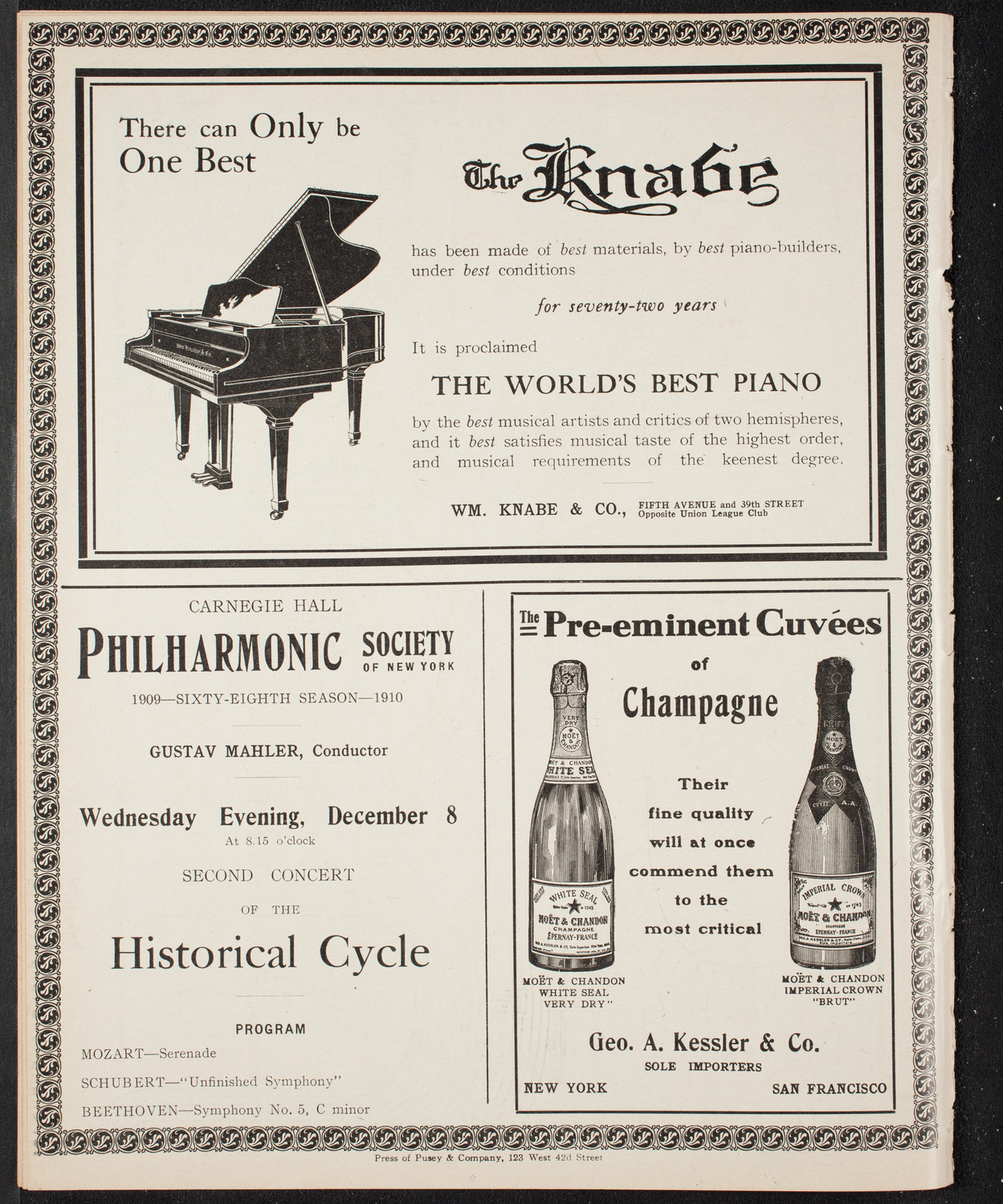 Volpe Symphony Society of New York, December 5, 1909, program page 12