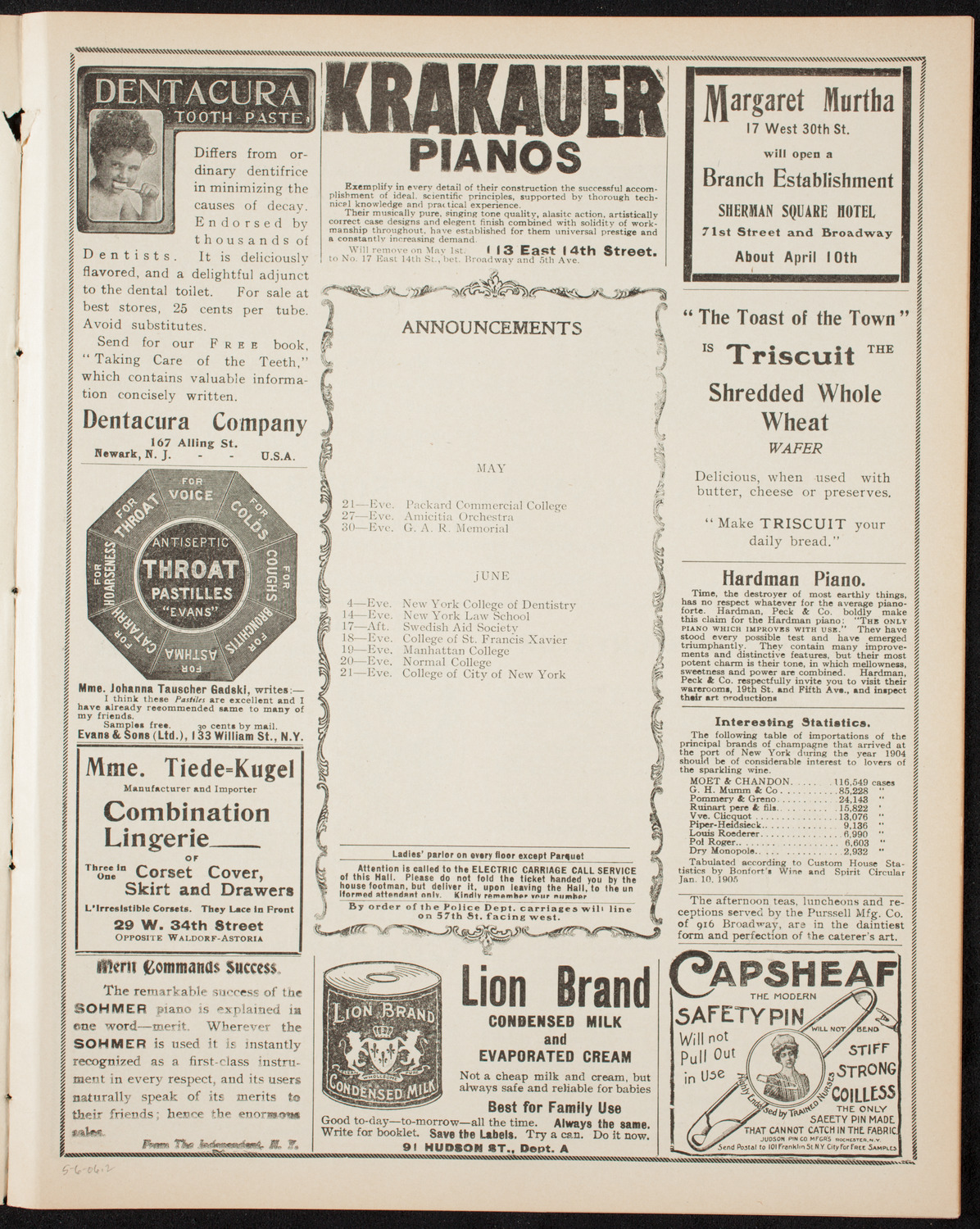 Men's Mass Meeting/ New York Festival Chorus and Orchestra, May 6, 1906, program page 3