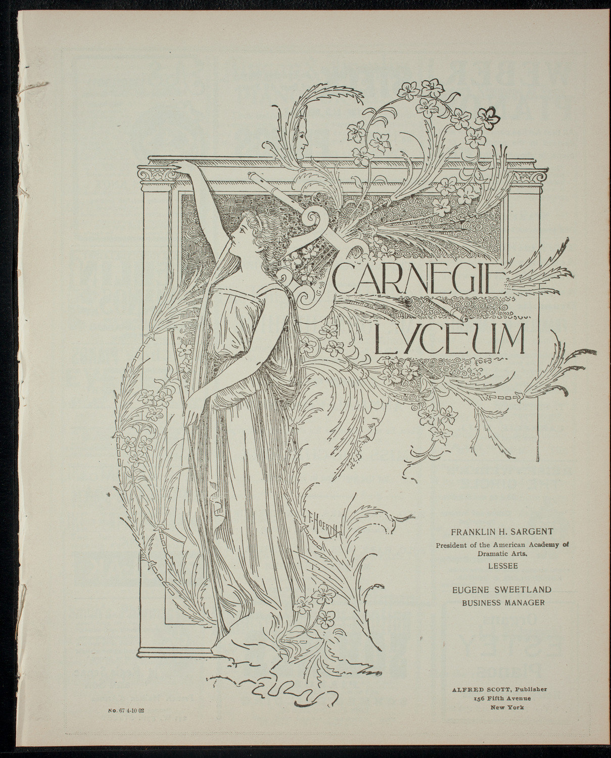 Annual Concert by John Cheshire, April 10, 1902, program page 1
