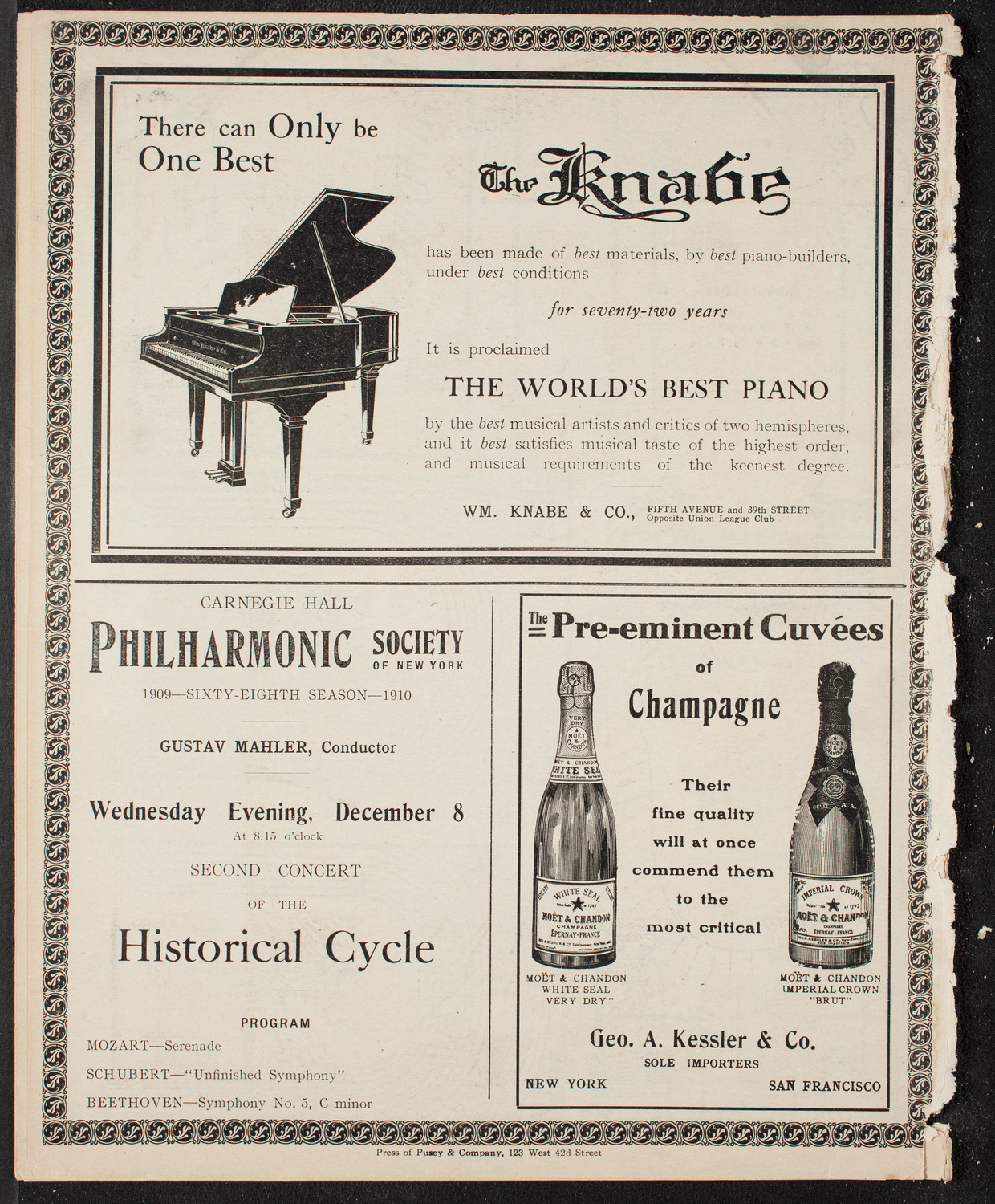 New York Symphony Orchestra, November 30, 1909, program page 12