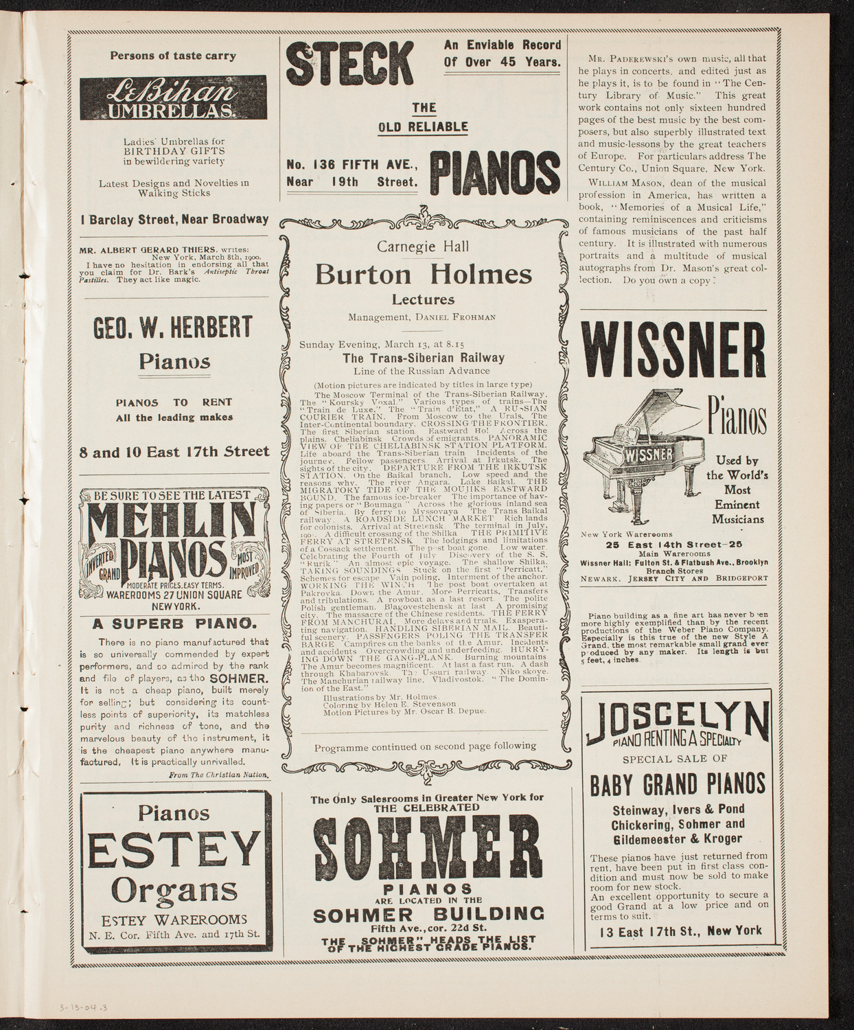 Lecture by Burton Holmes, March 13, 1904, program page 5