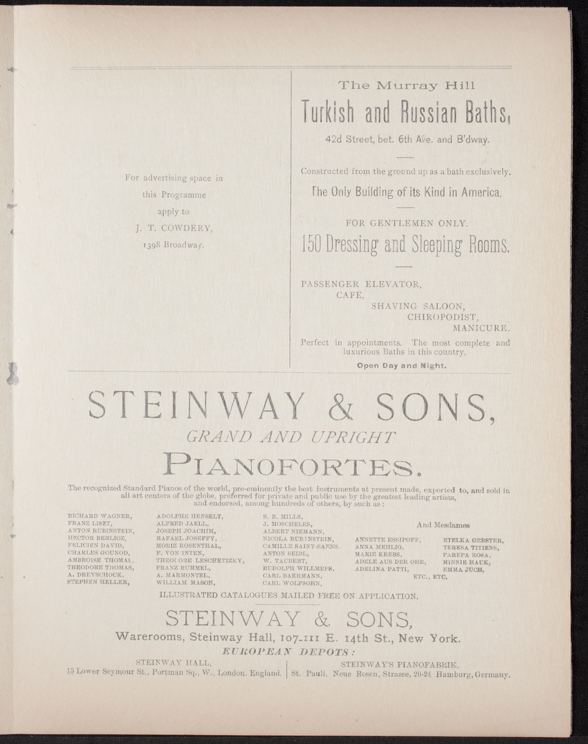 Urania Scientific Theatre, May 8, 1892, program page 5