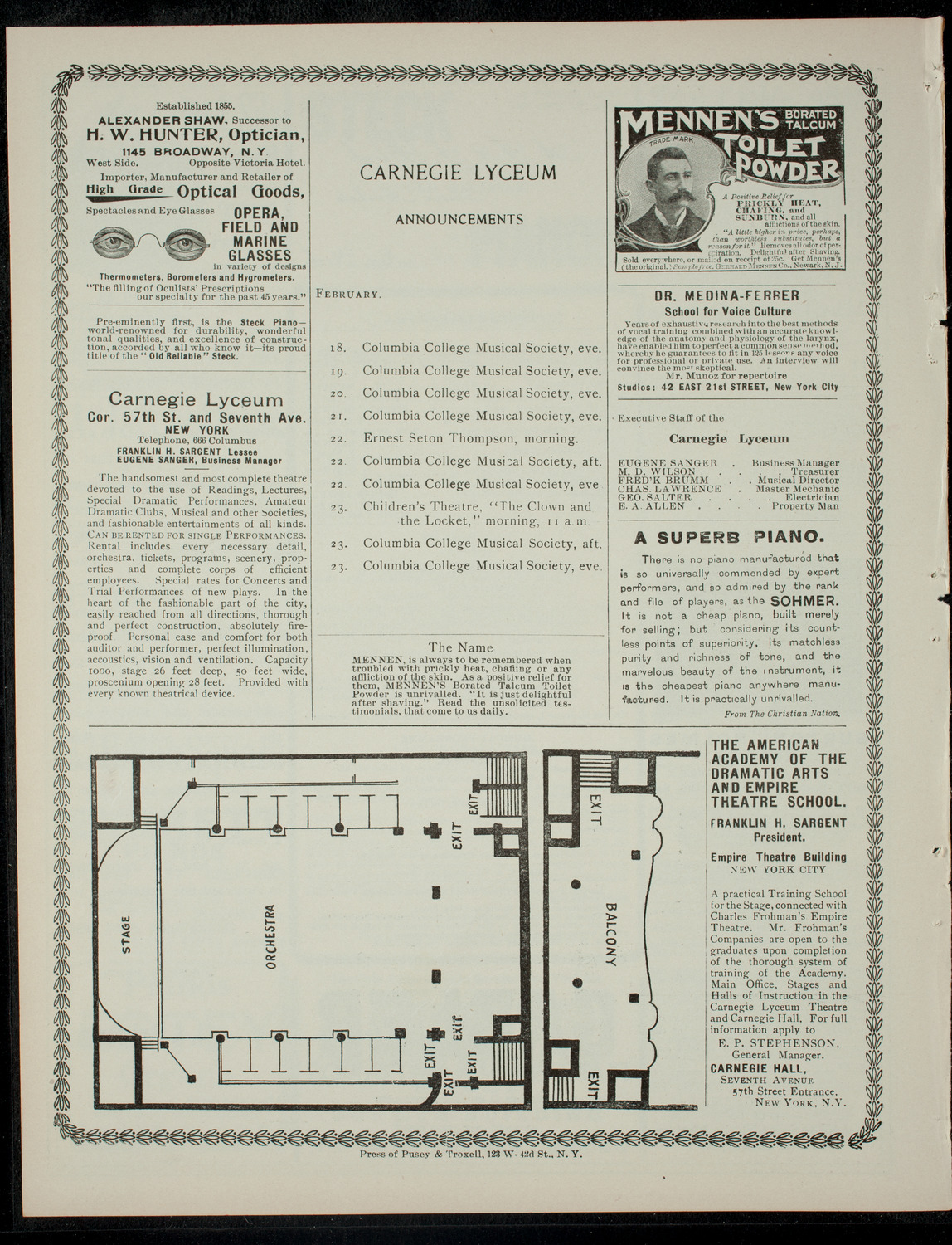 Dramtic Entertainment by The Spiders, February 16, 1901, program page 4