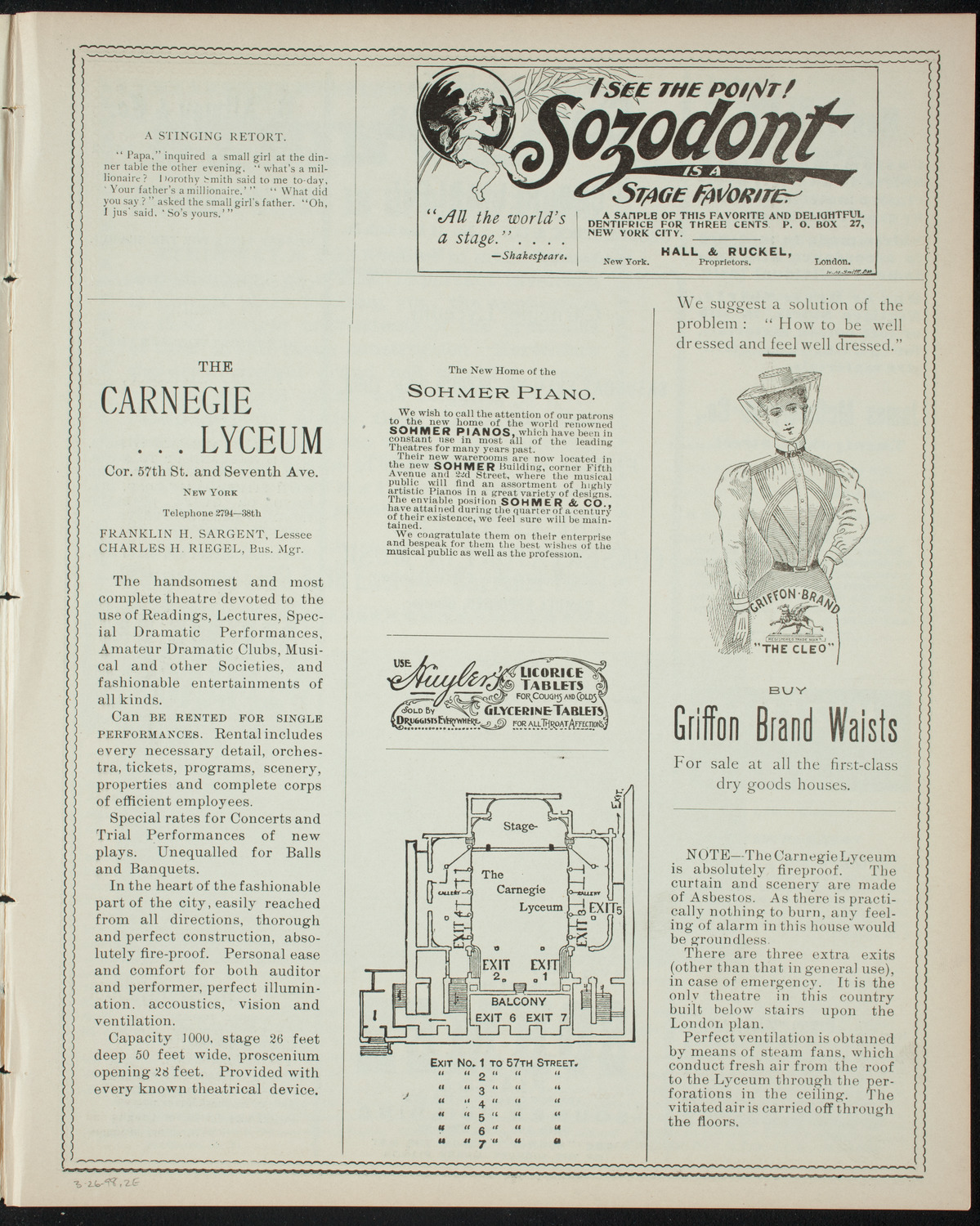 Eppinger Conservatory of Music Faculty and Student Recital, March 26, 1898, program page 3