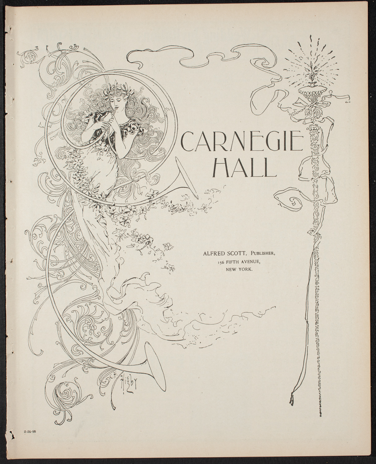 New York Philharmonic, February 24, 1899, program page 1