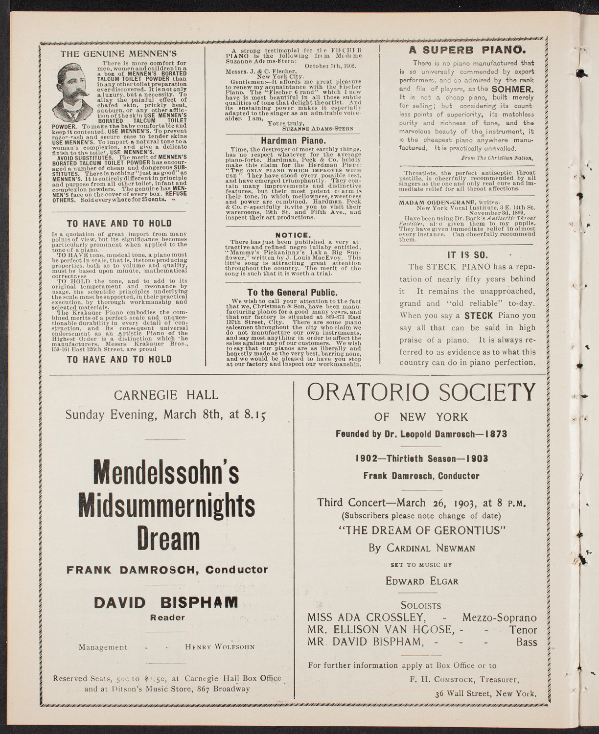 Wetzler Symphony Orchestra, February 24, 1903, program page 10