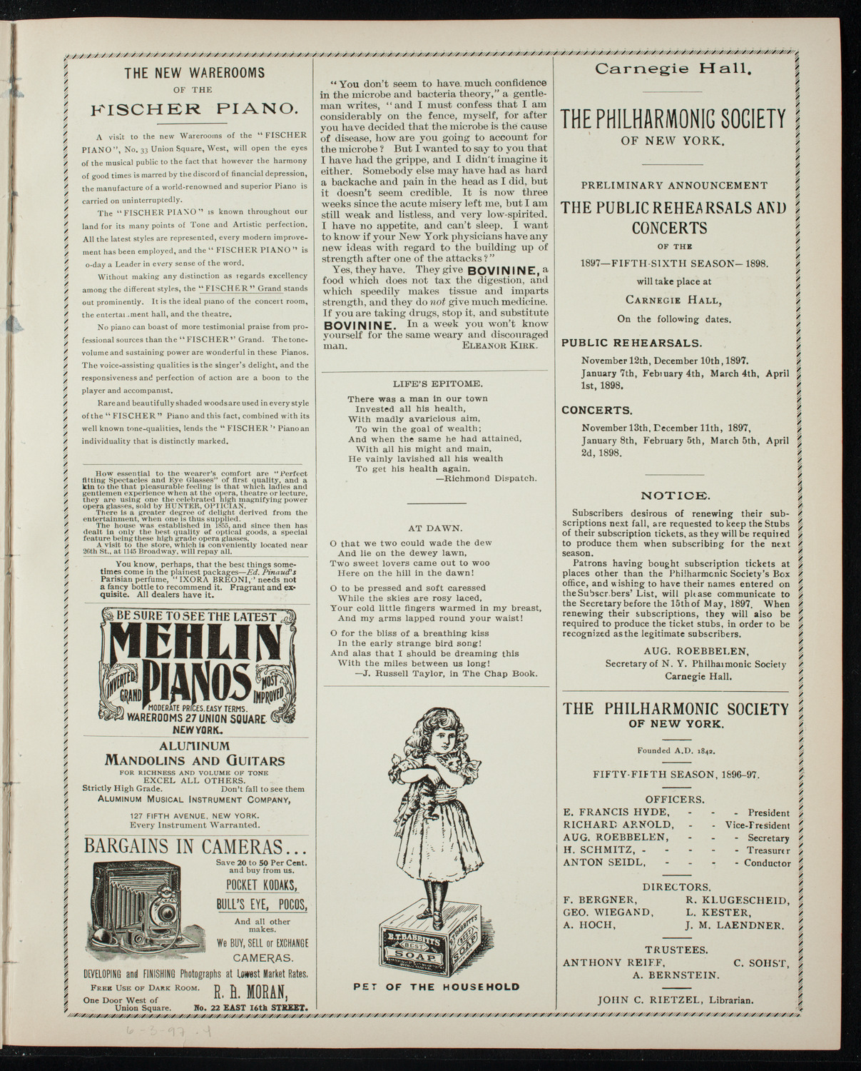 American Union of Swedish Singers, June 2, 1897, program page 7