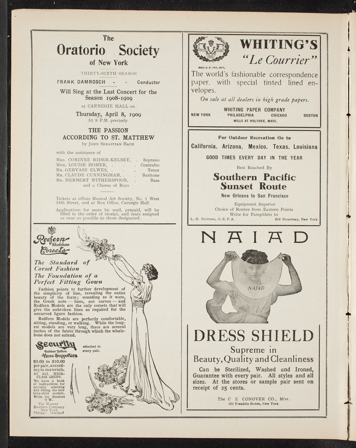 Volpe Symphony Society of New York, March 25, 1909, program page 2