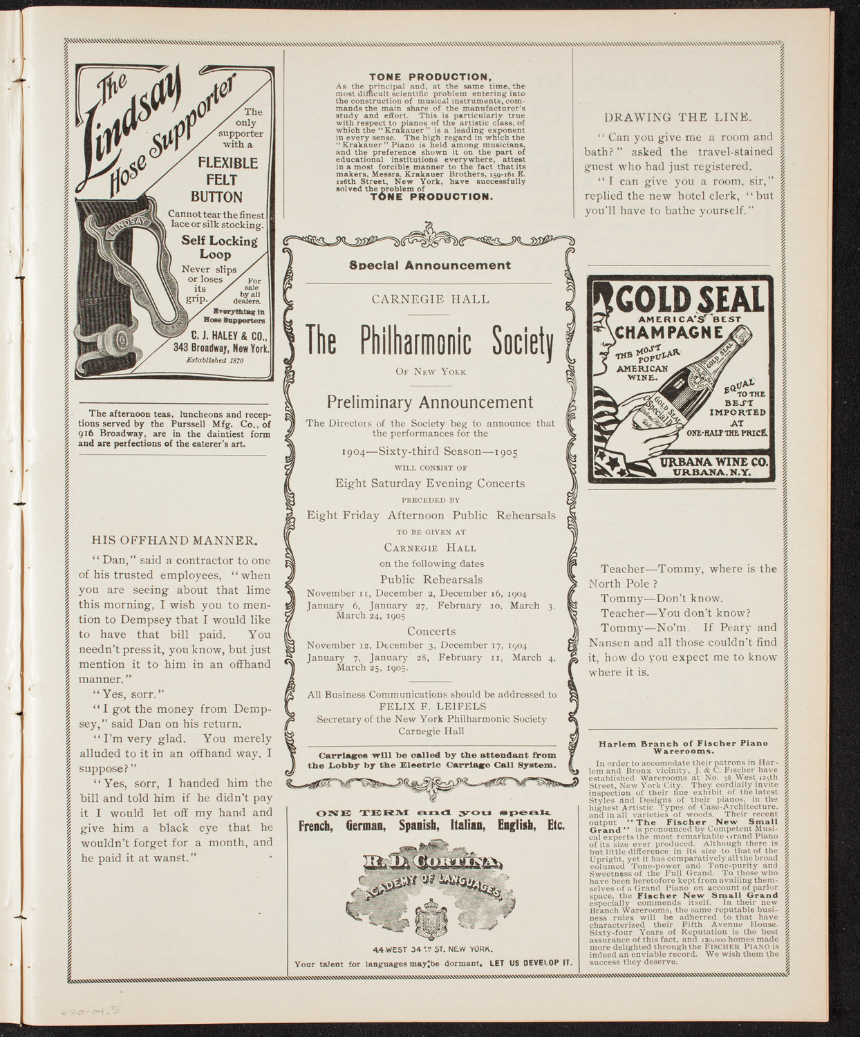 Graduation: College of St. Francis Xavier, June 20, 1904, program page 9