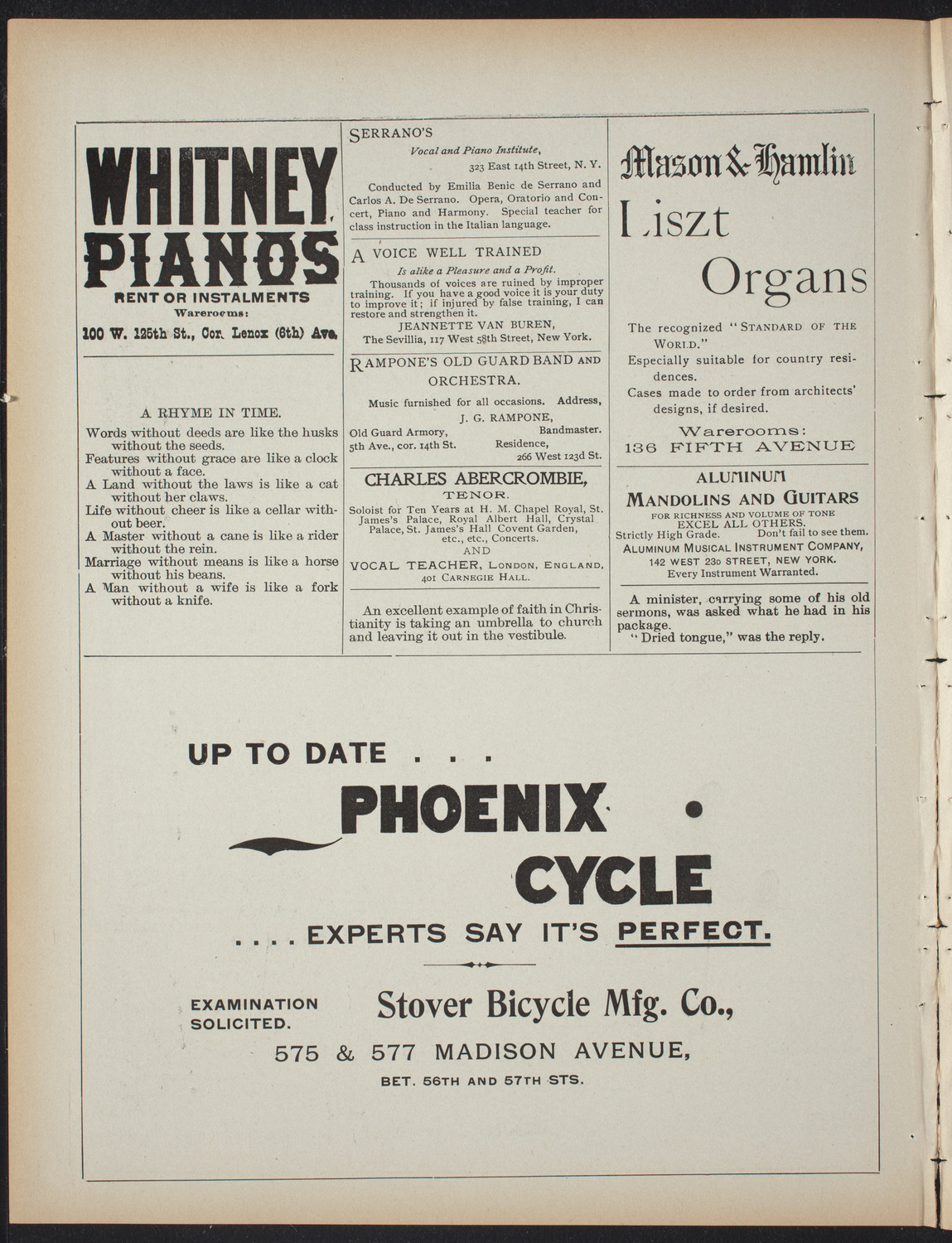 Amateur Comedy Club, April 21, 1897, program page 2