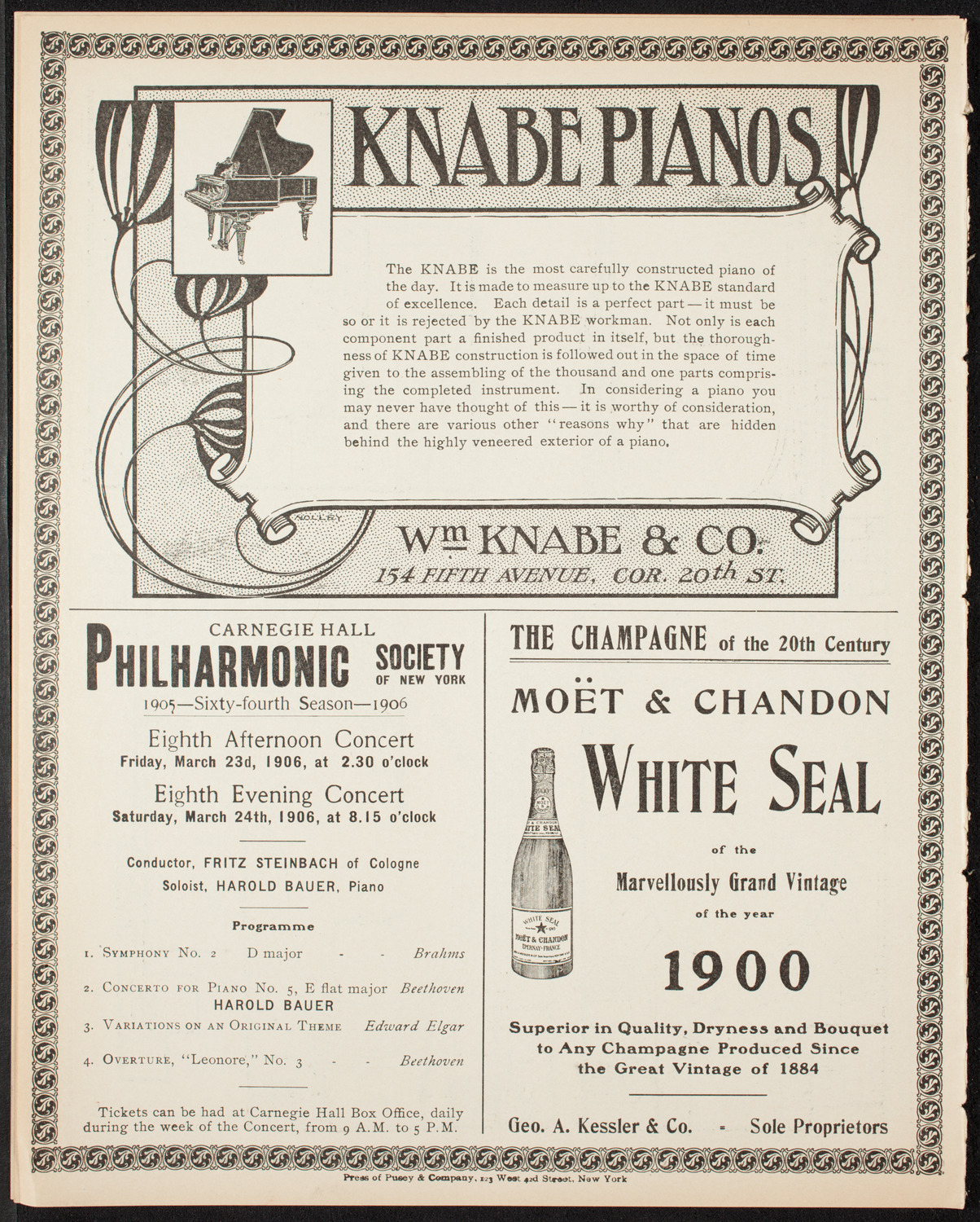 Benefit: Hospitals for Incurable Cancer, March 5, 1906, program page 12