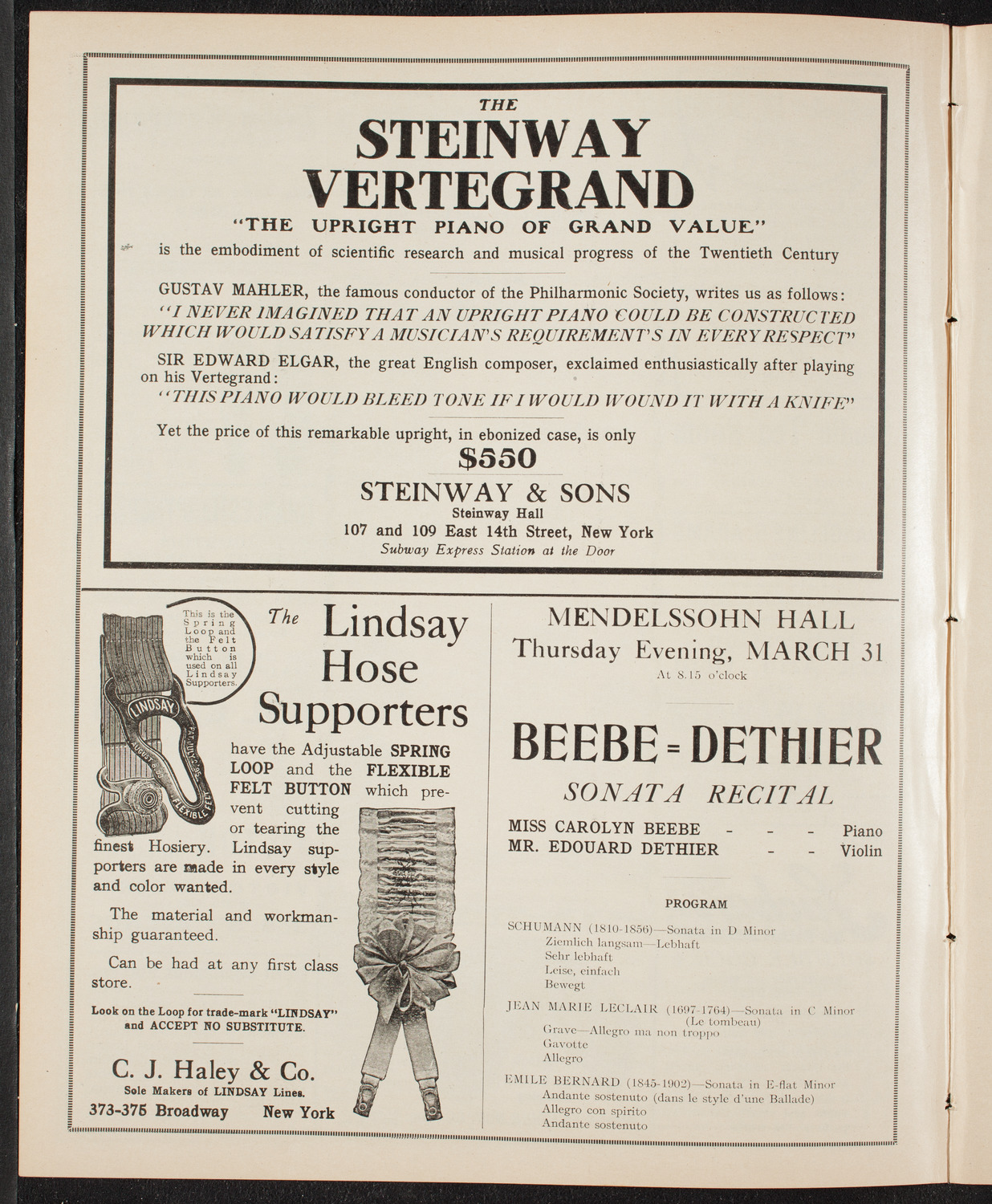 Boston Symphony Orchestra, March 24, 1910, program page 4