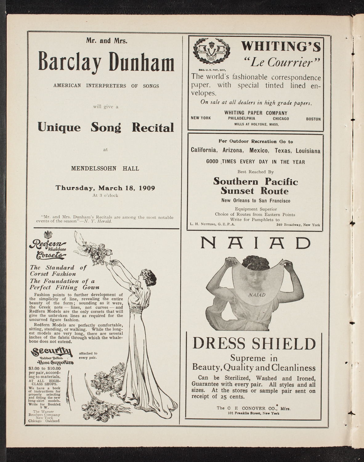 Ludwig Wüllner, Baritone, March 4, 1909, program page 2